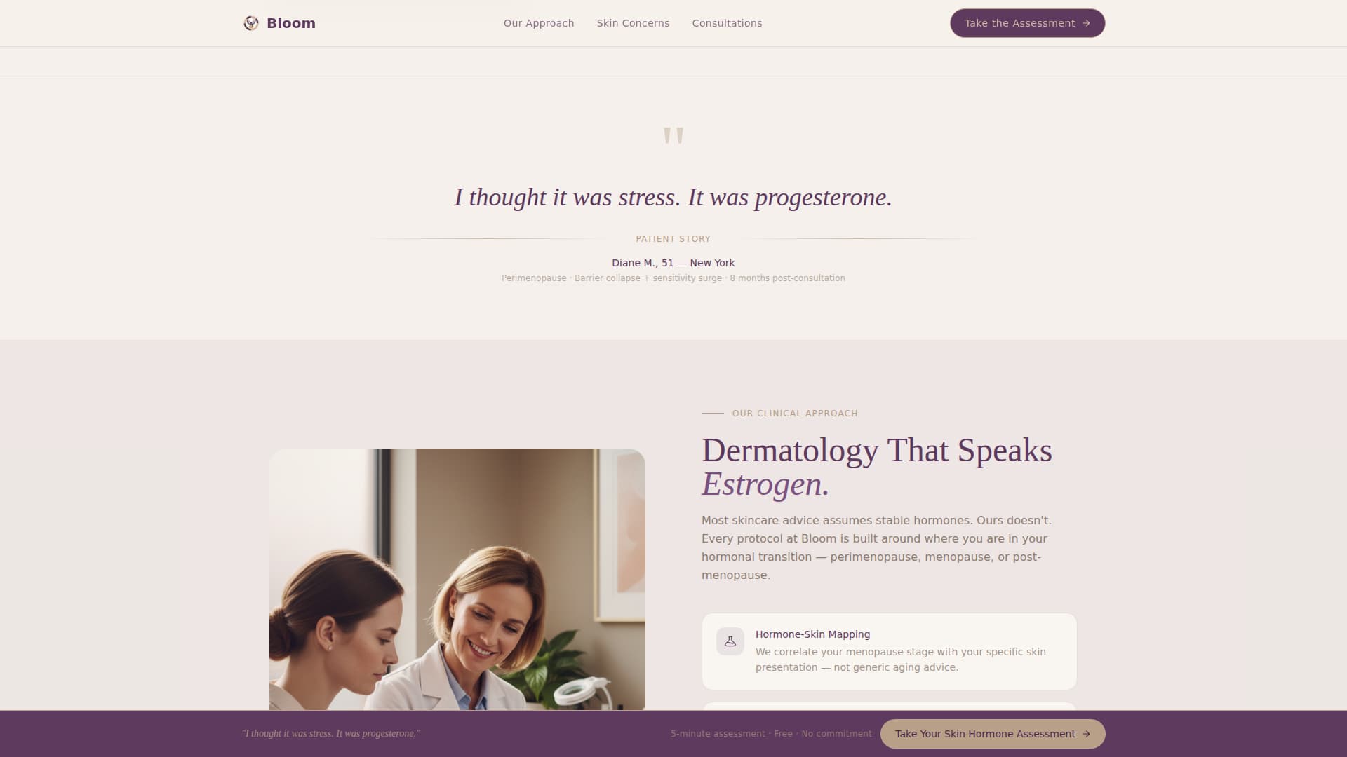 Bloom - Elegant Dermatologist Landing Page Template