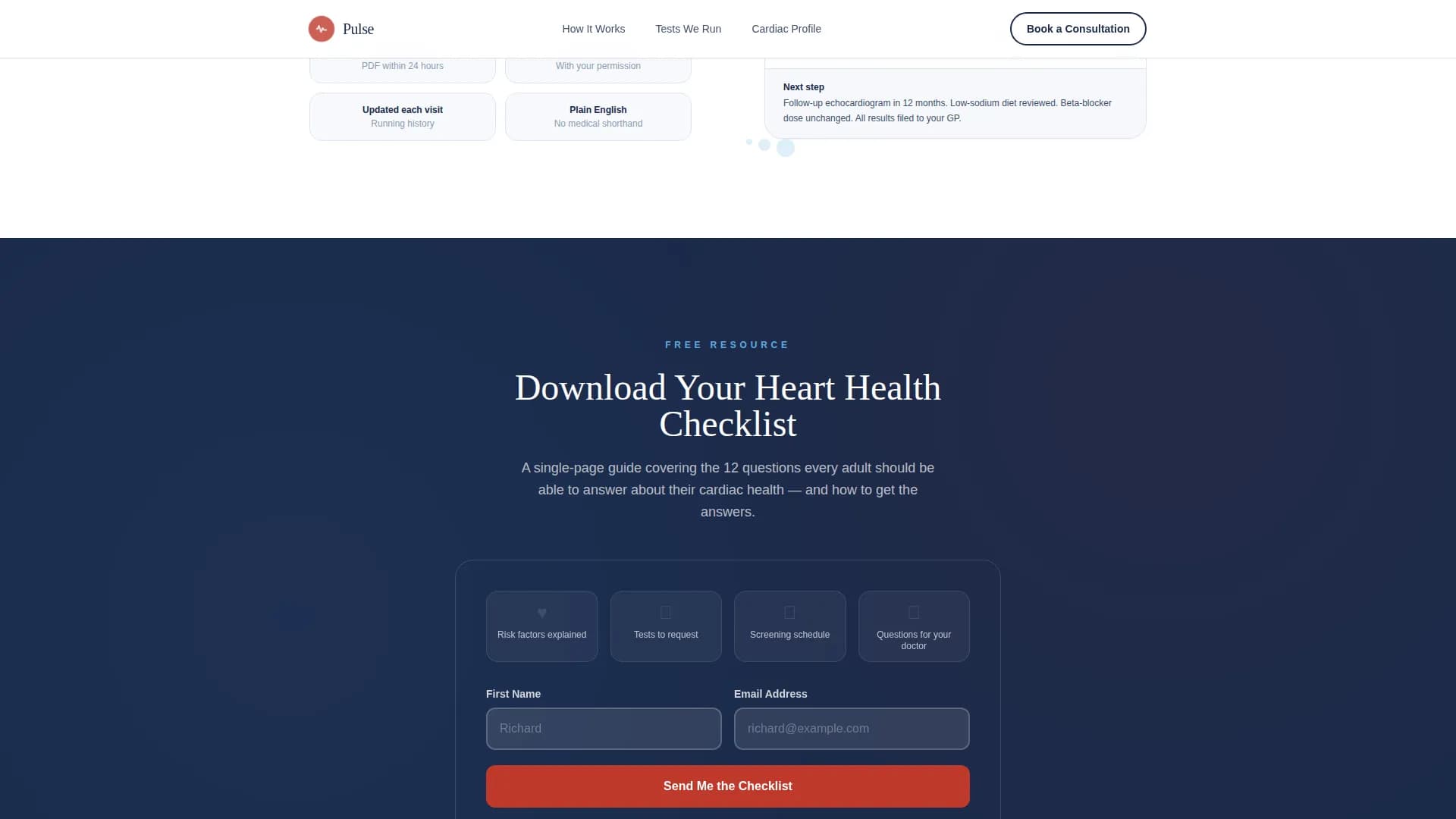Pulse - Private Practice Landing Page Template