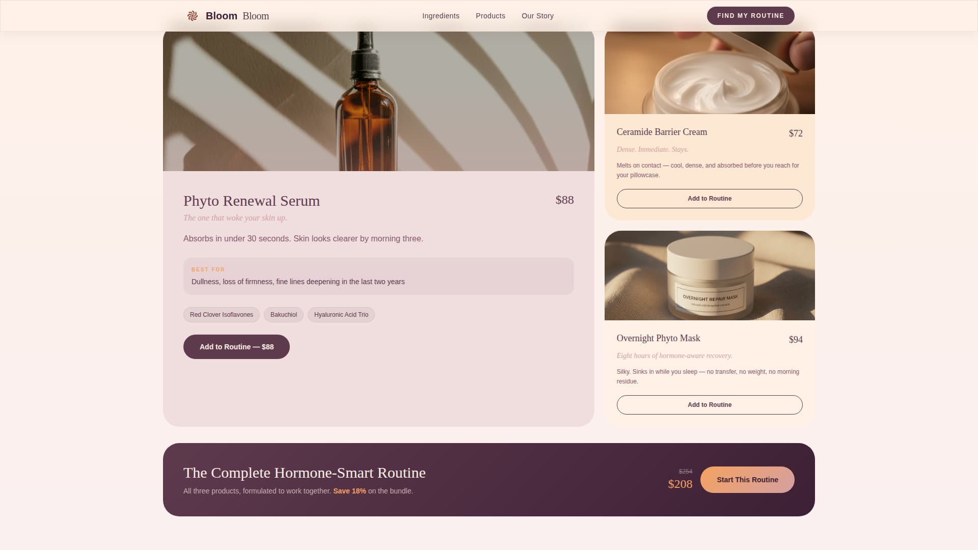 Bloom - Luxe Menopausal Landing Page Template