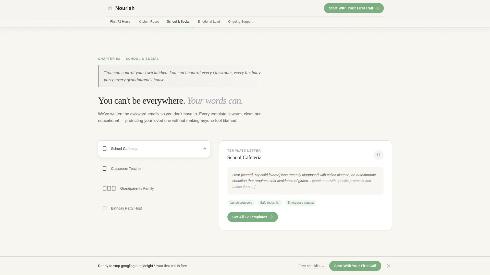 Celiac Disease Care Booking Website Template