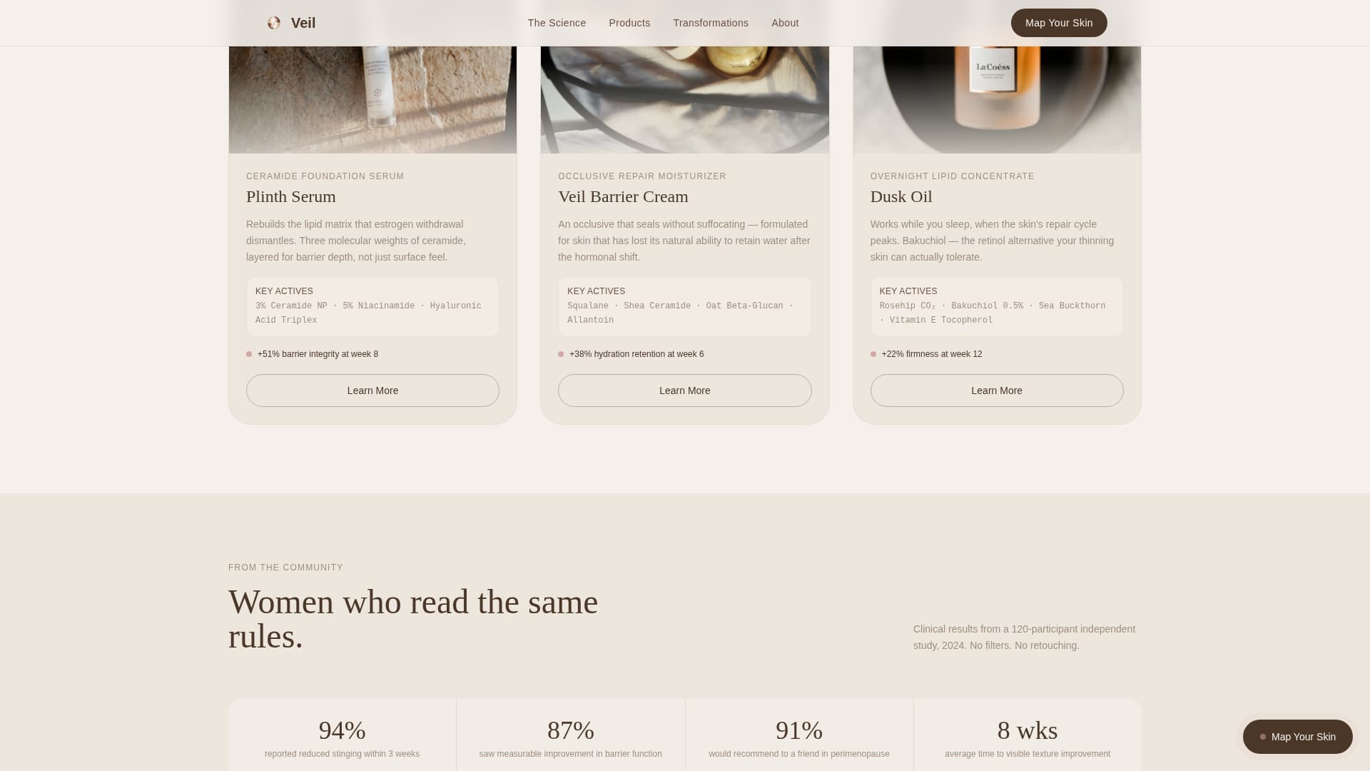 Veil - Radiant Skincare Landing Page Template