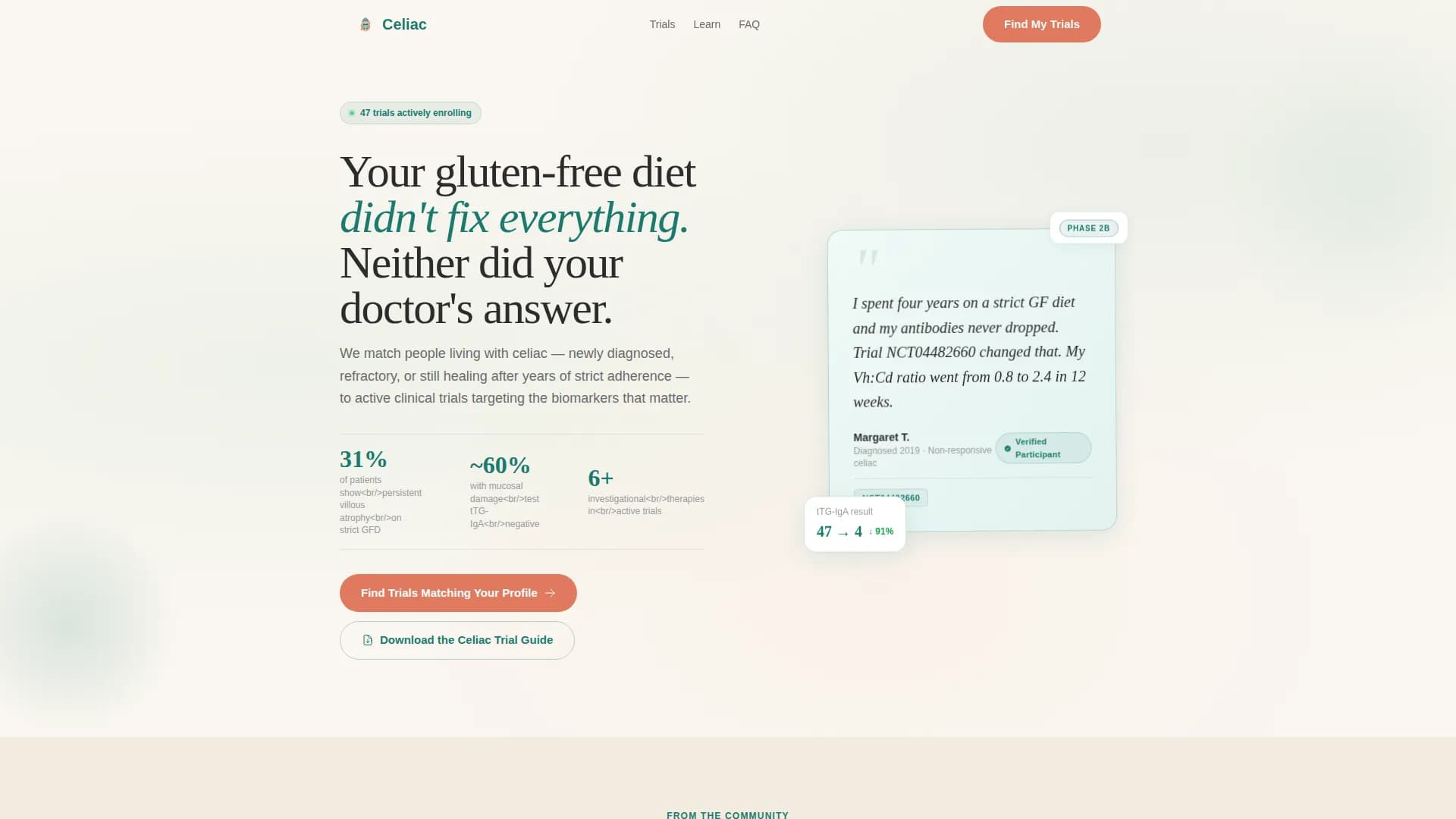 Celiac Disease Care Professional Website Template