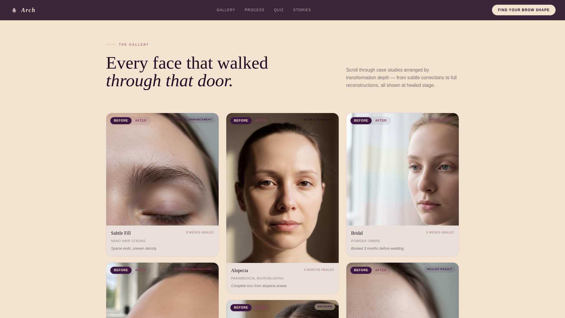 Arch - Transformative Microblading Landing Page Template