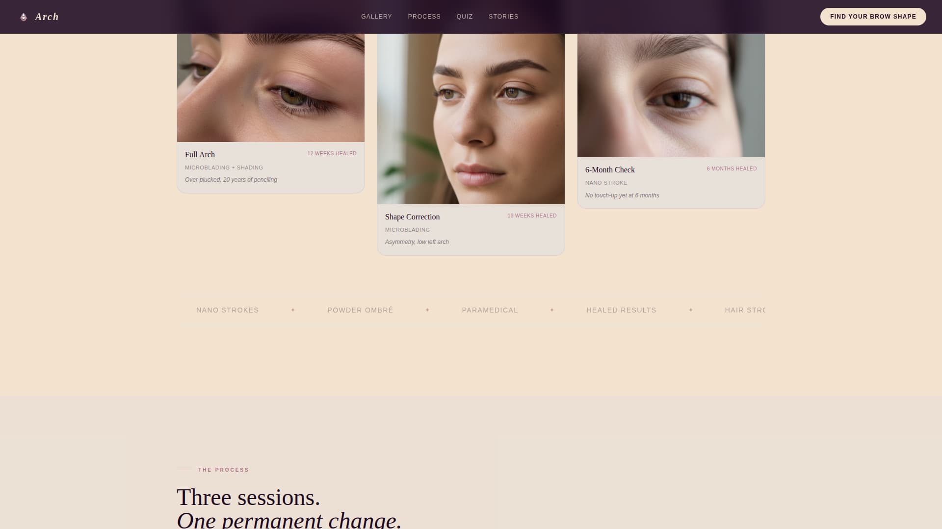 Arch - Transformative Microblading Landing Page Template