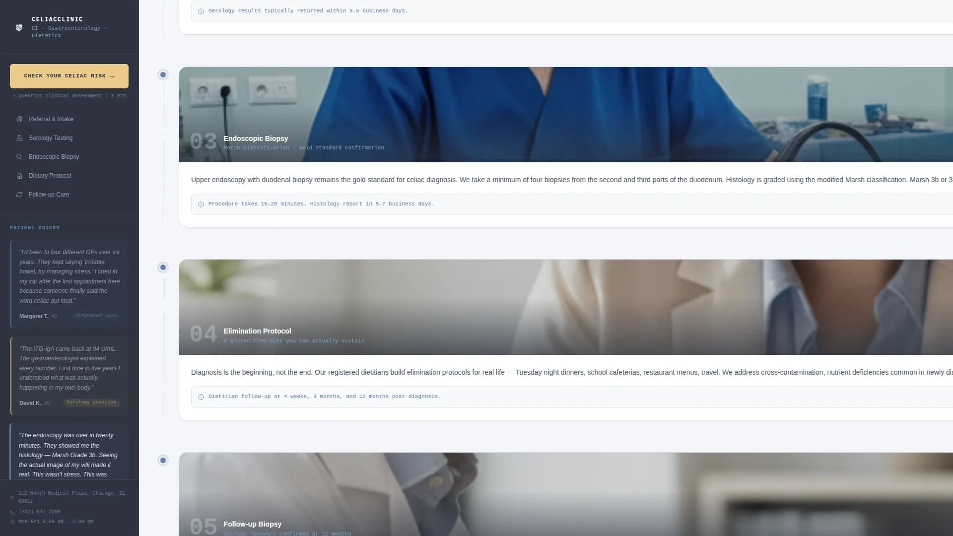 Celiac Disease Care Specialist Booking Website Template