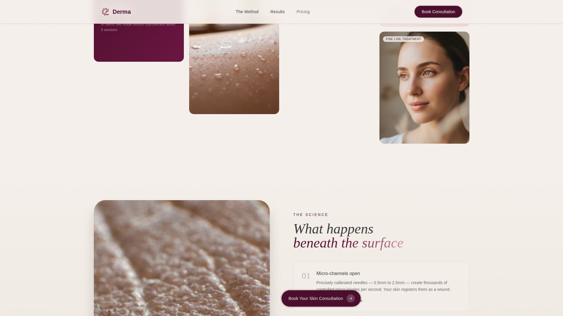 Derma - Transformative Microneedling Landing Page Template