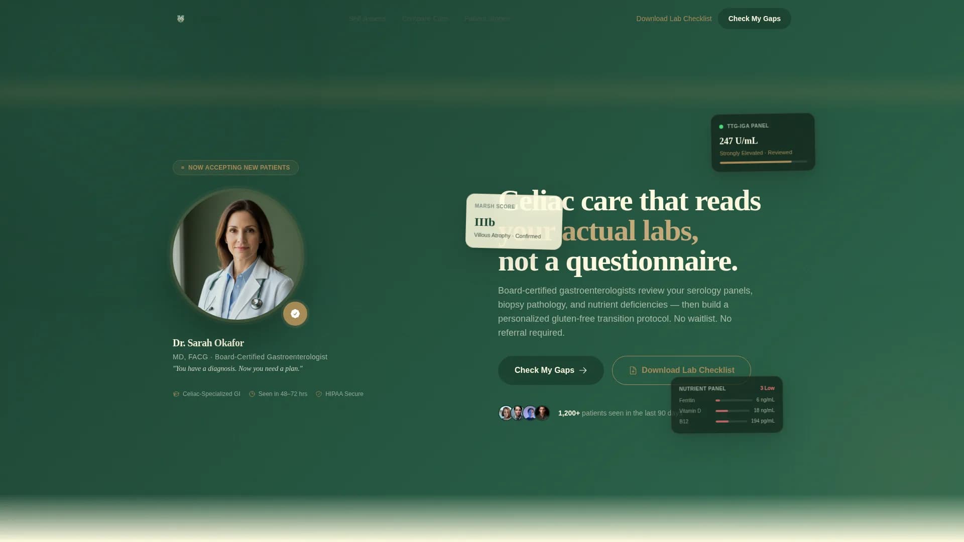 Celiac Disease Care Comparison Website Template