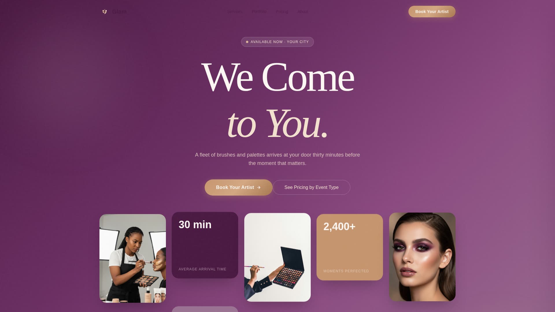 Glam - Luxurious Mobilemakeup Landing Page Template