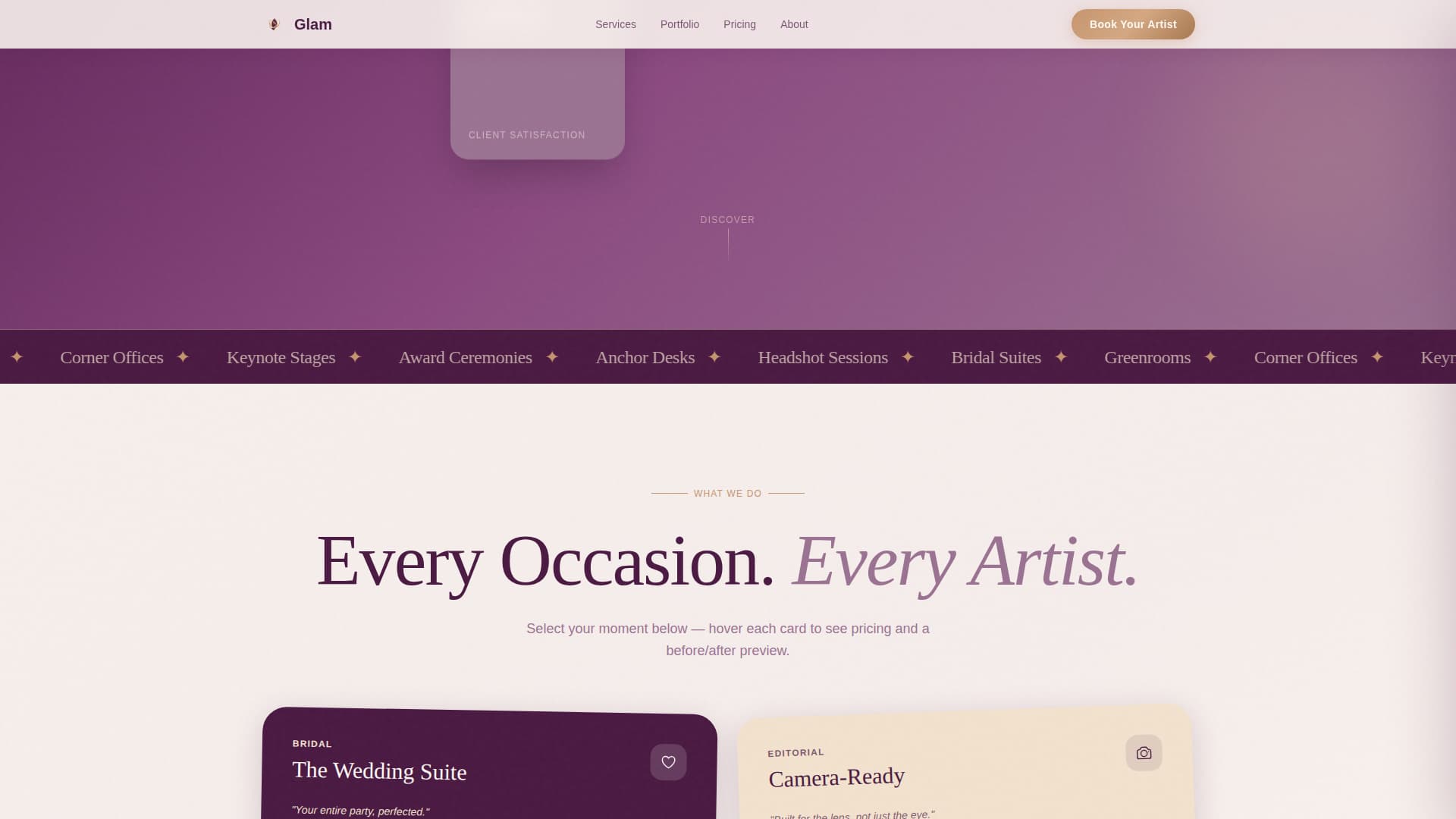 Glam - Luxurious Mobilemakeup Landing Page Template