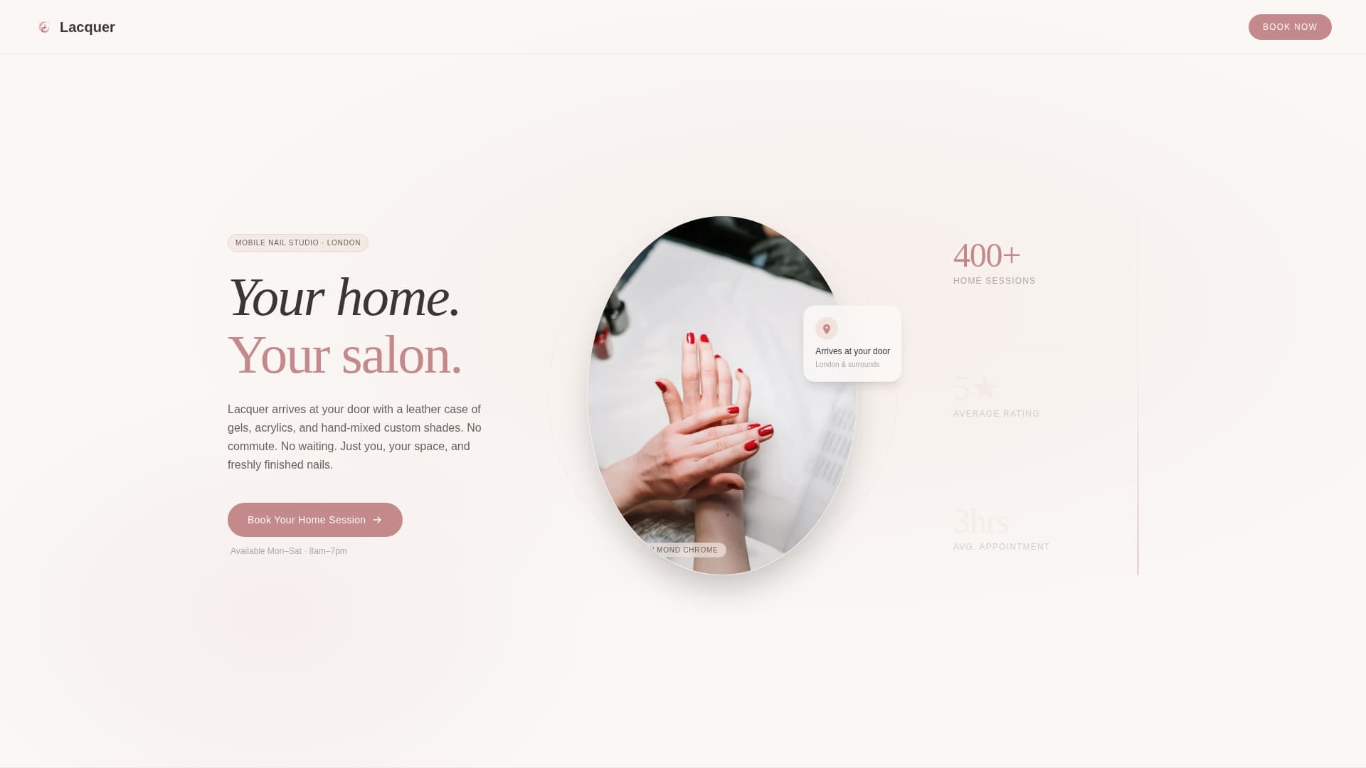 Lacquer - Intimate Mobilenail Landing Page Template