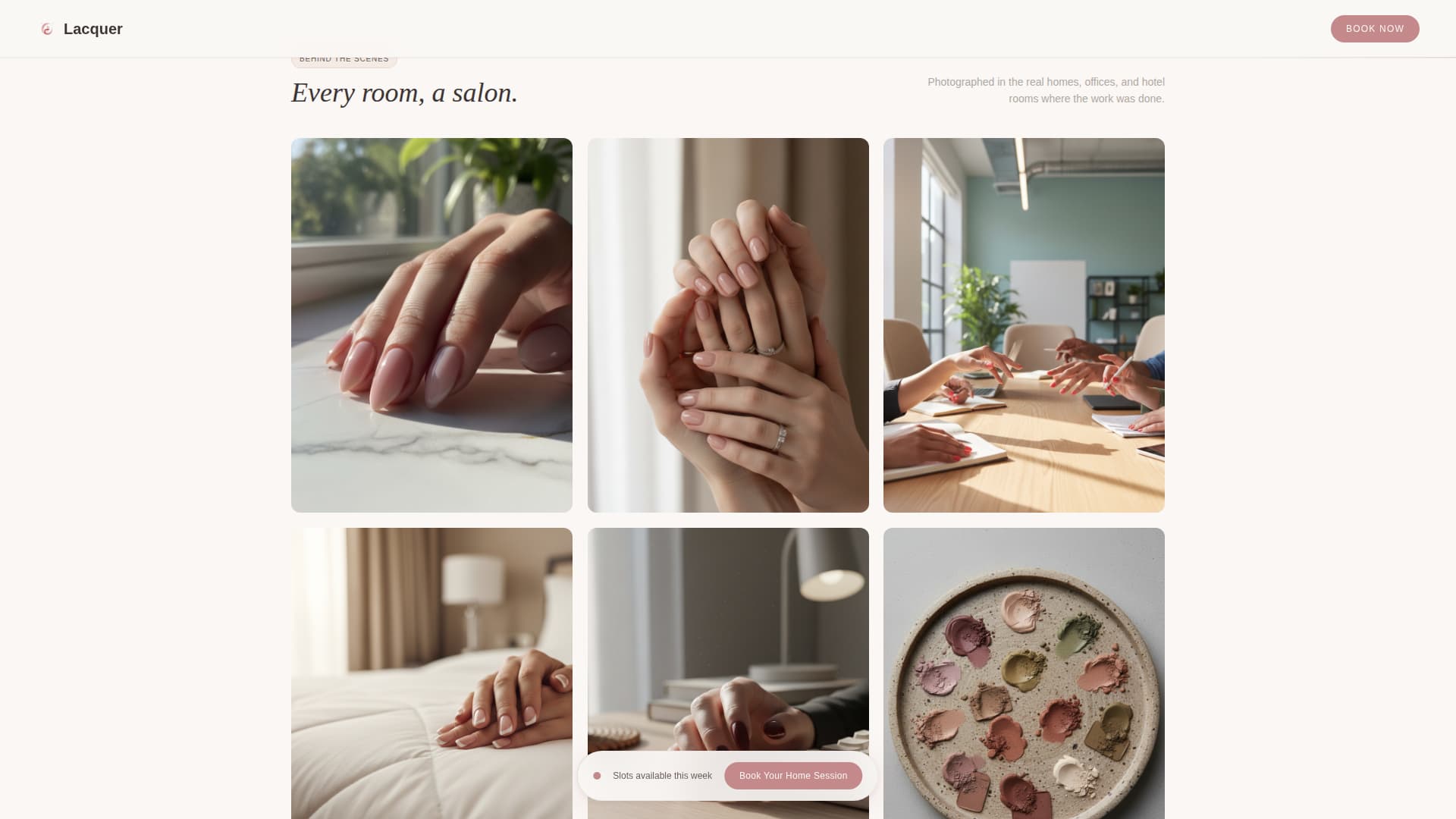 Lacquer - Intimate Mobilenail Landing Page Template