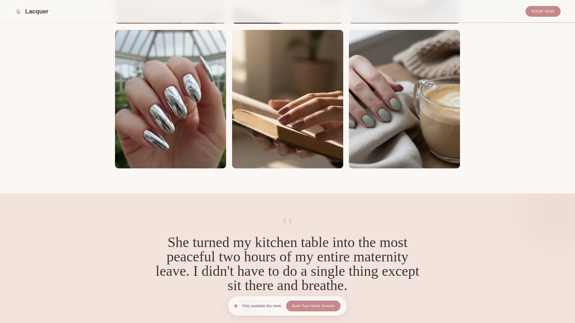 Lacquer - Intimate Mobilenail Landing Page Template