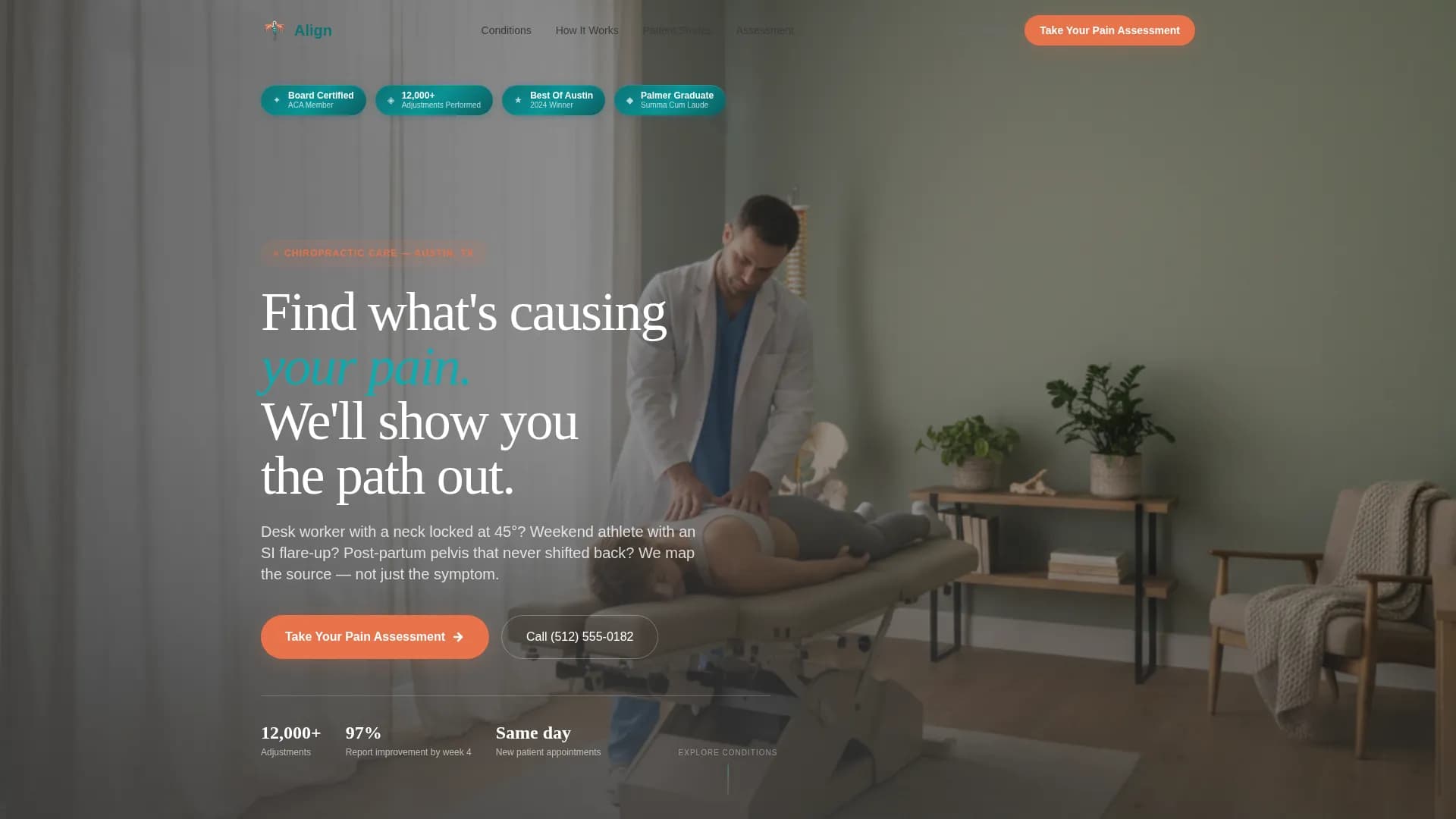 Align - Chiropractic Services Landing page Template