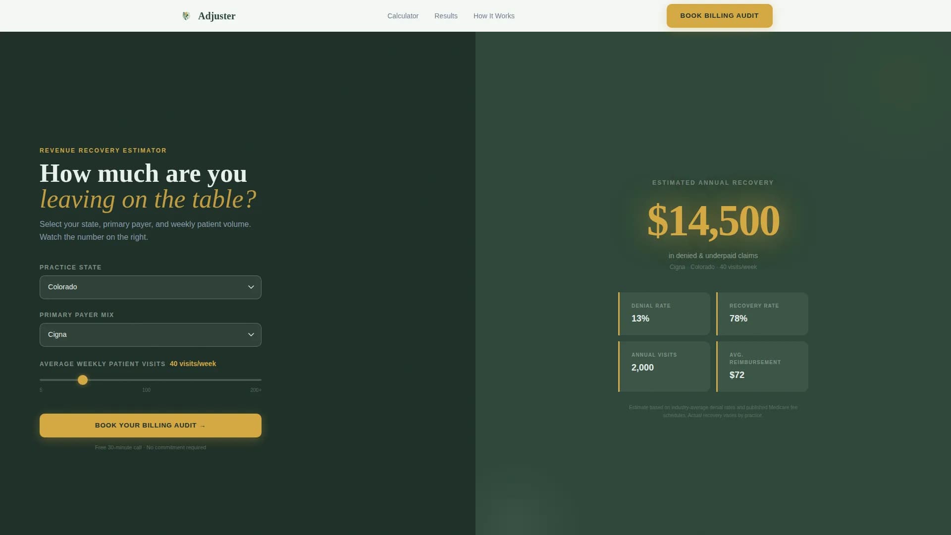 Adjuster - Revenue Insurance Landing page Template