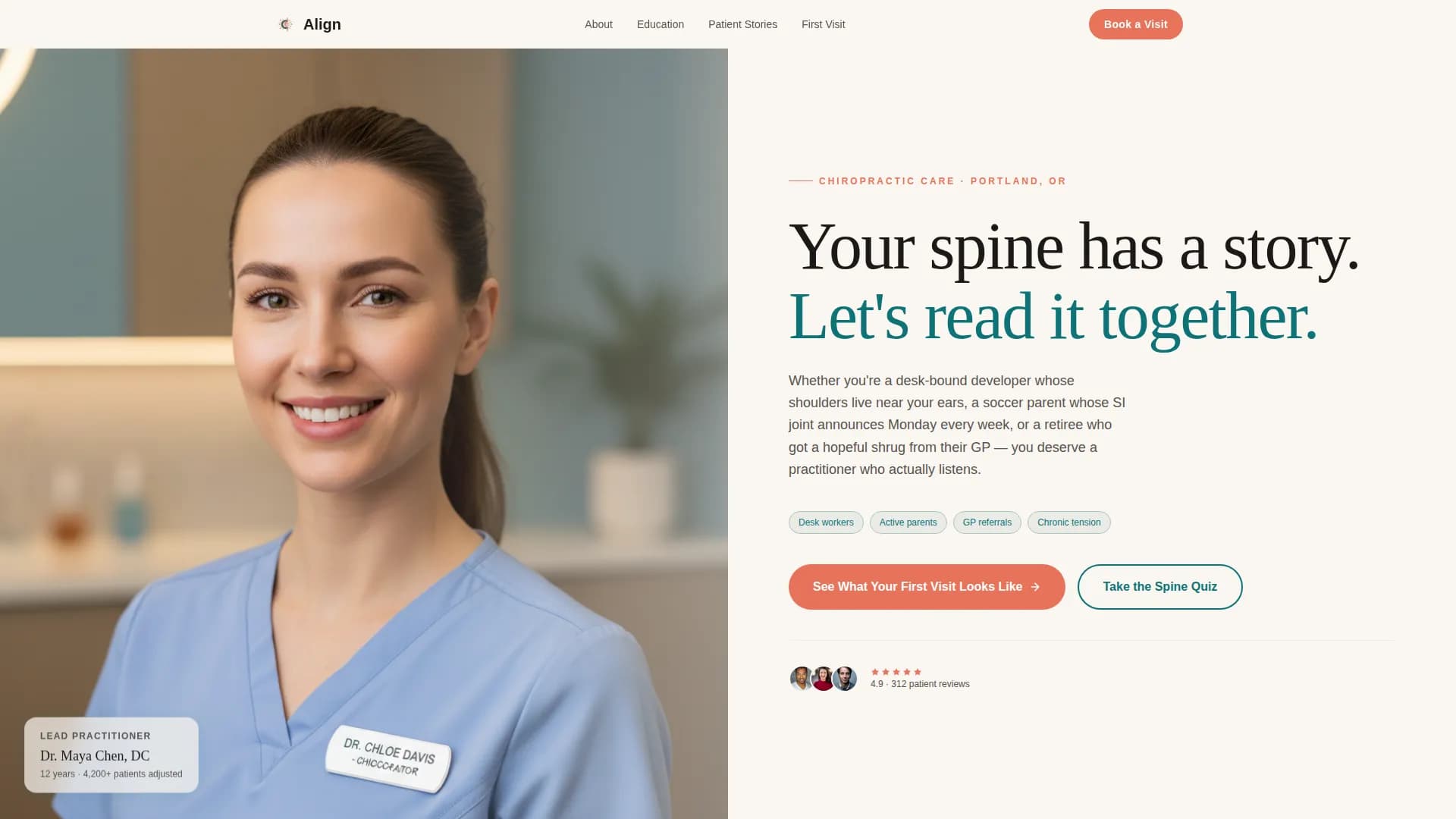 Align - Patient Education Landing page Template