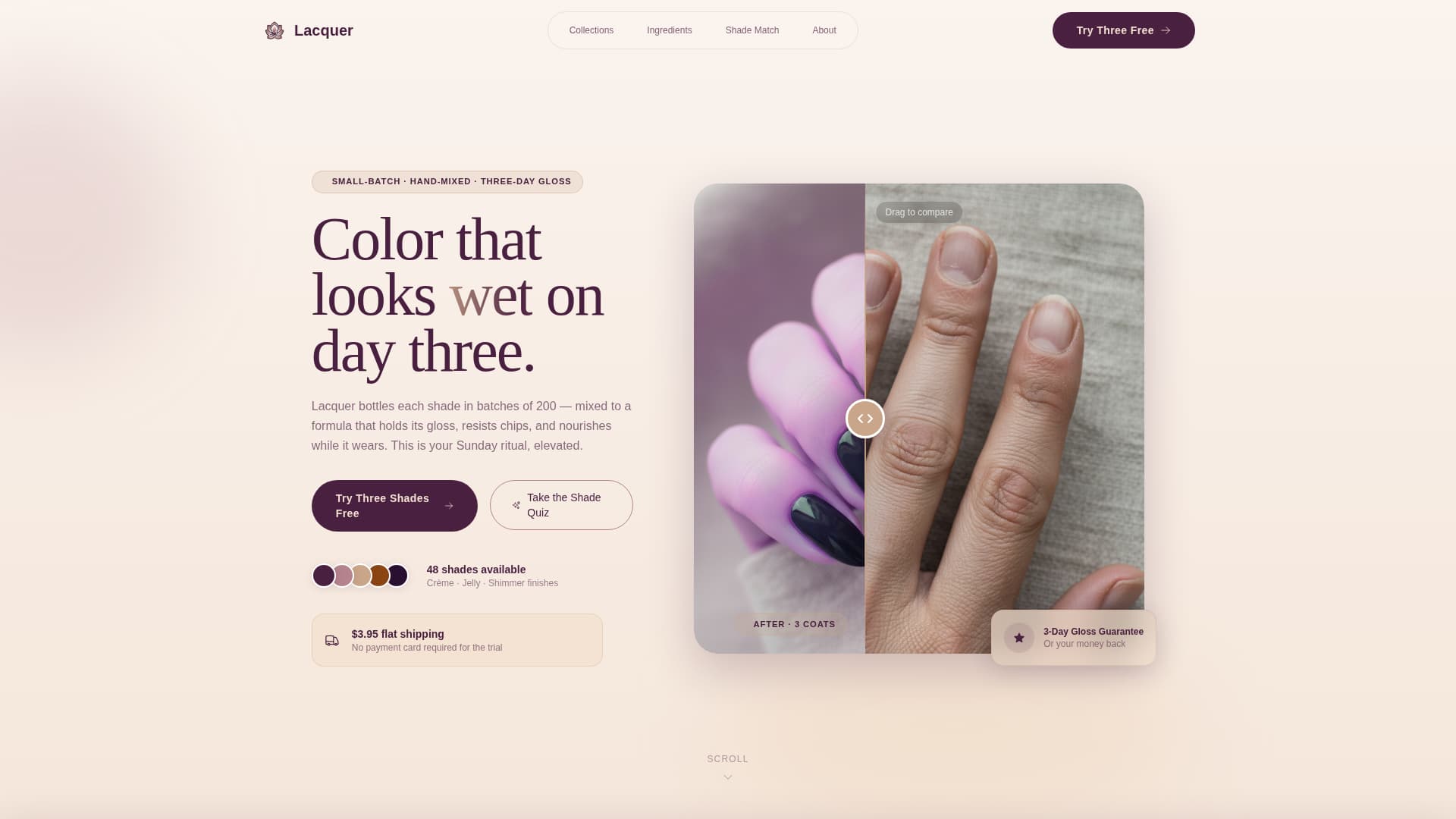 Lacquer - Luxurious Nailpolish Landing Page Template