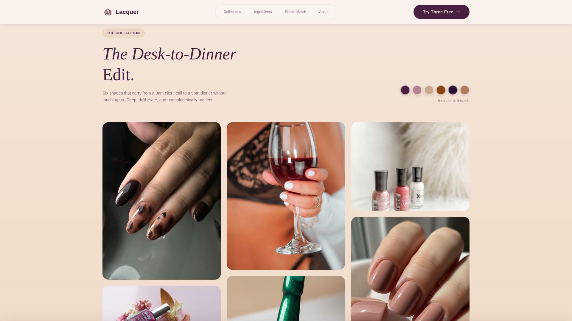 Lacquer - Luxurious Nailpolish Landing Page Template