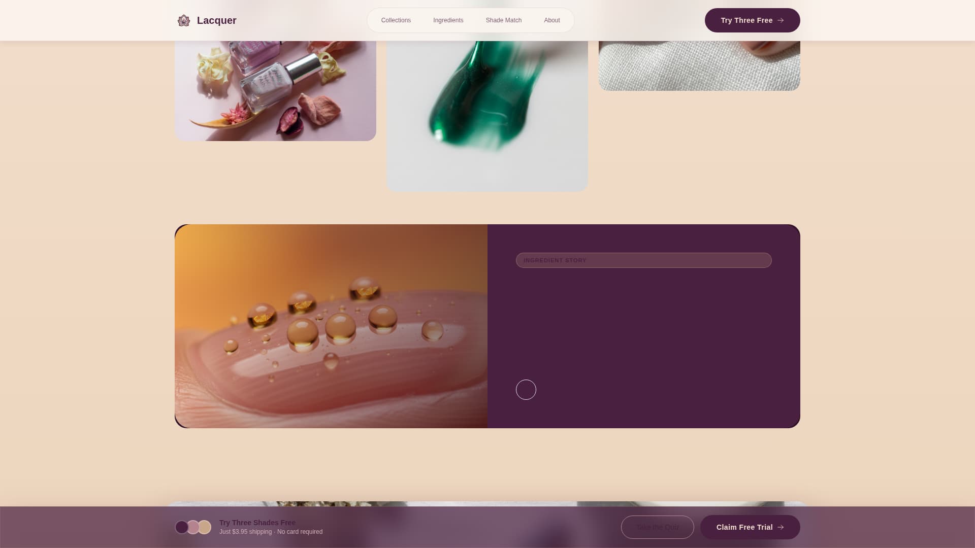 Lacquer - Luxurious Nailpolish Landing Page Template