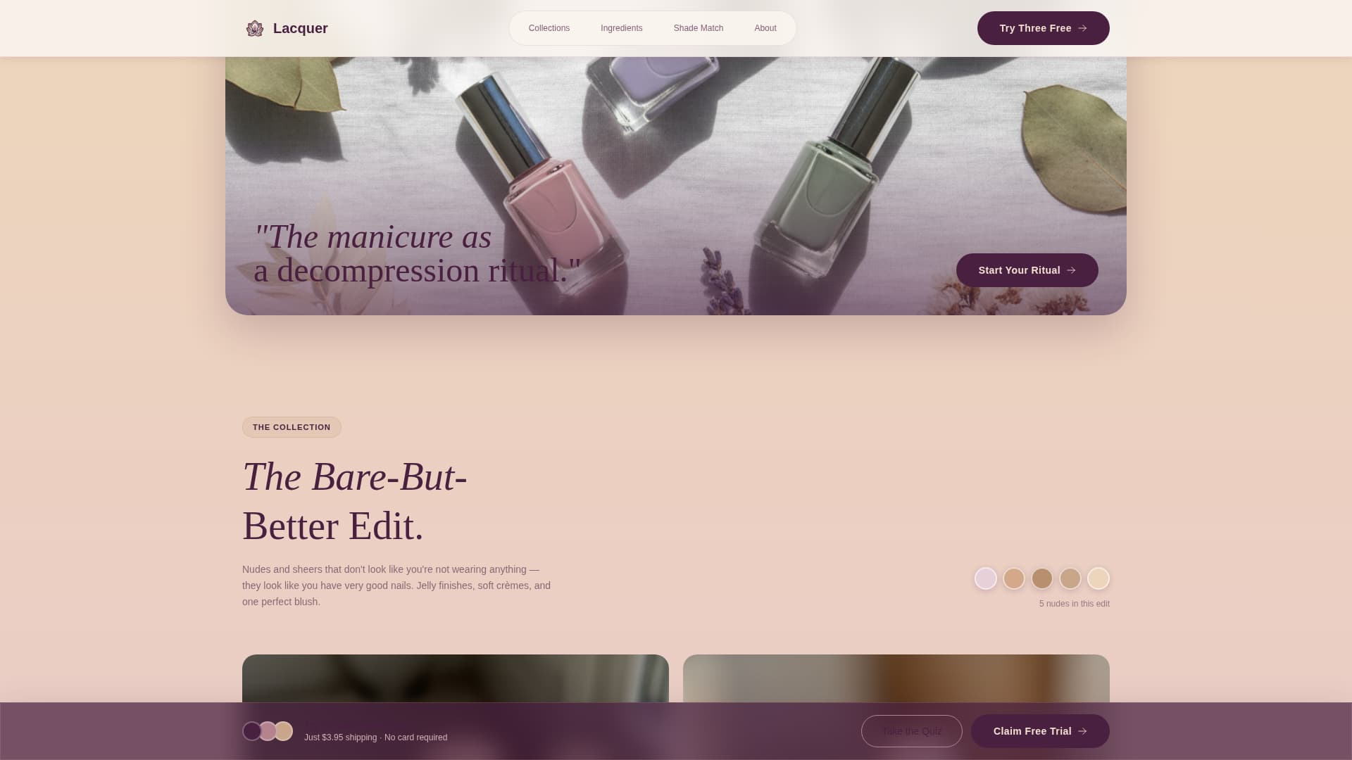 Lacquer - Luxurious Nailpolish Landing Page Template
