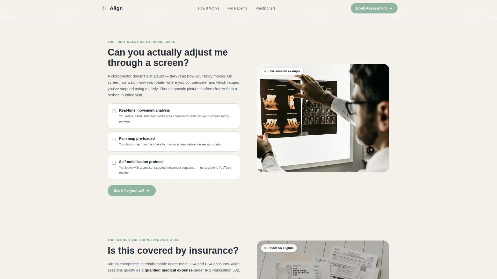 Chiropractor Virtual Consultation Website Template