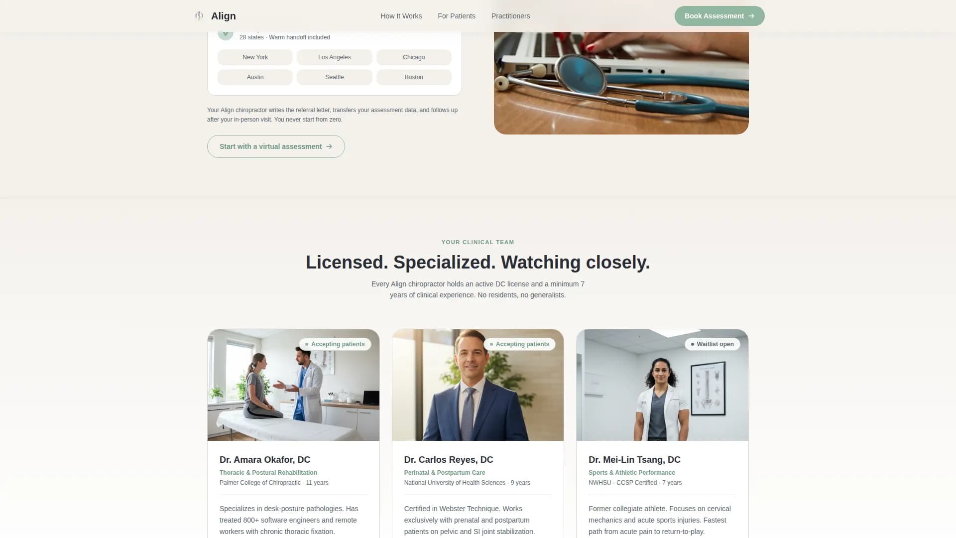 Chiropractor Virtual Consultation Website Template
