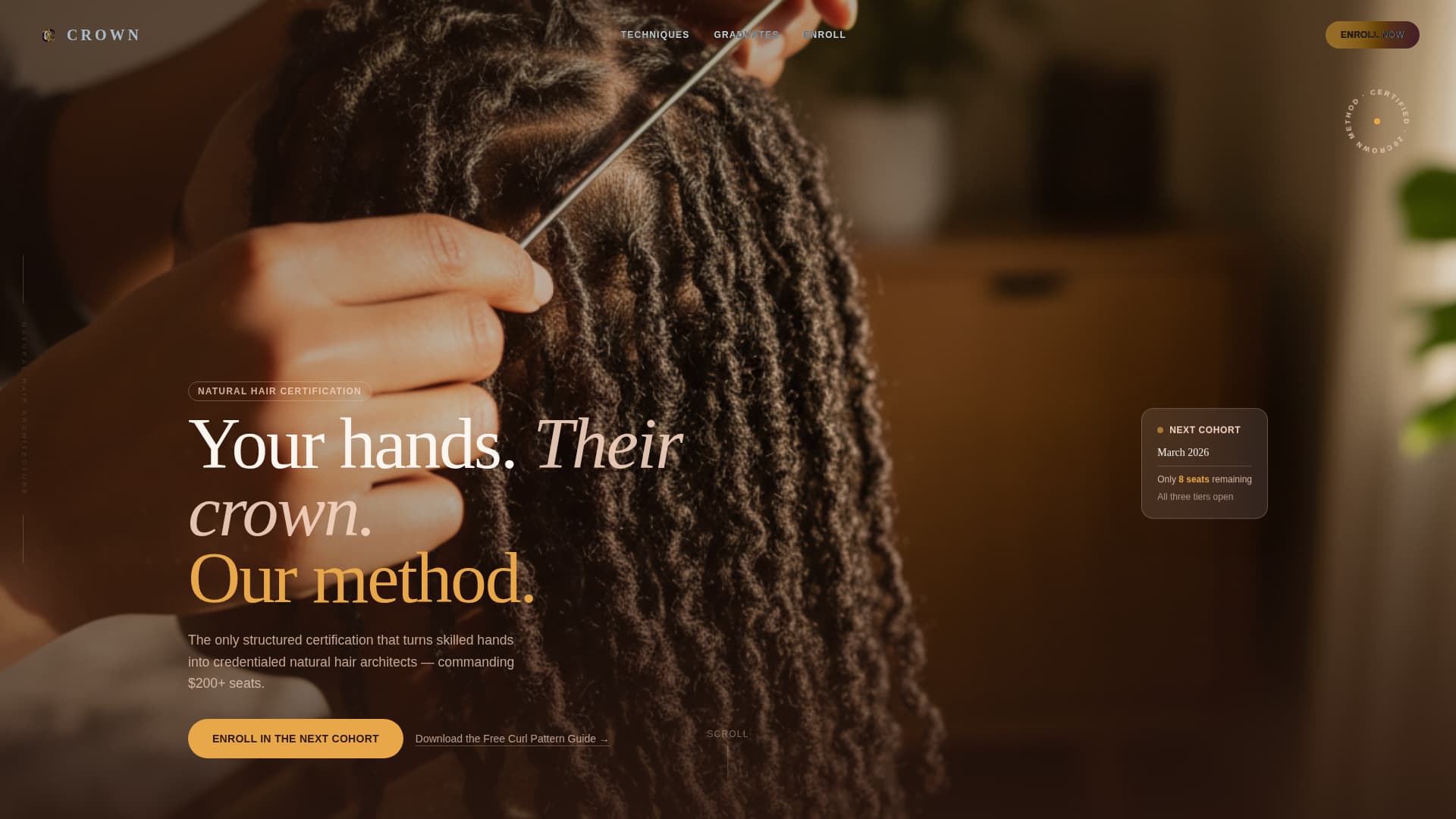 Crown - Luxe Loctician Landing Page Template