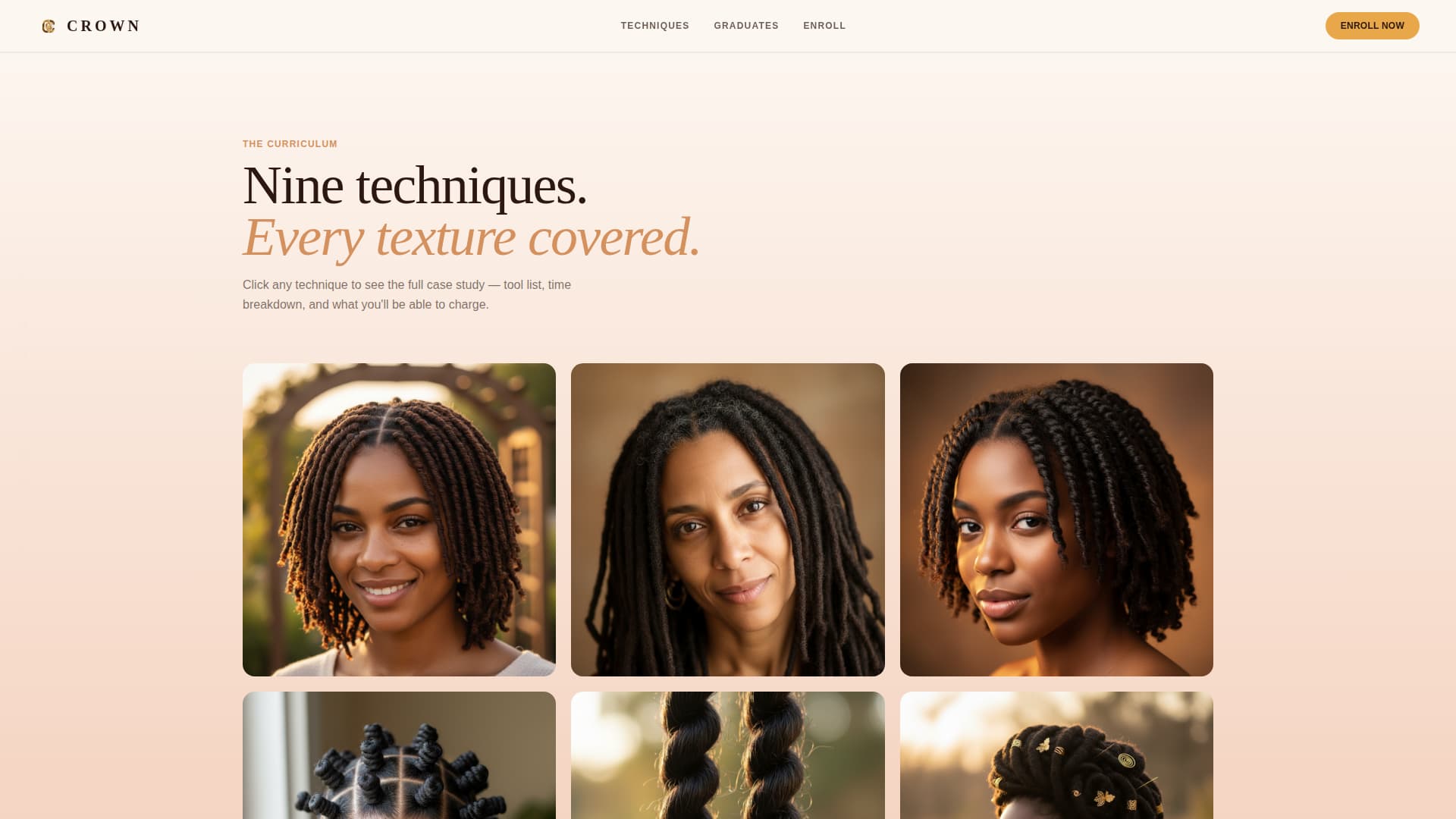 Crown - Luxe Loctician Landing Page Template