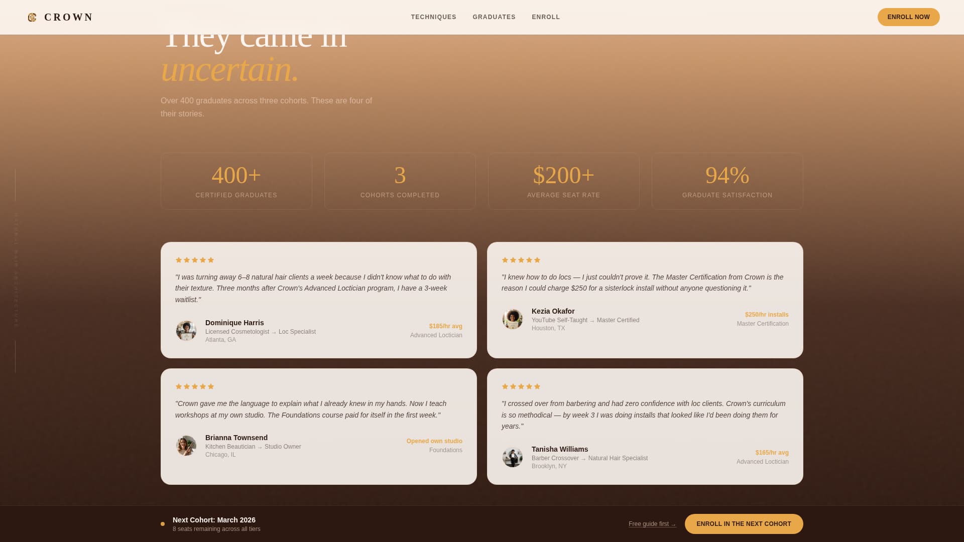 Crown - Luxe Loctician Landing Page Template