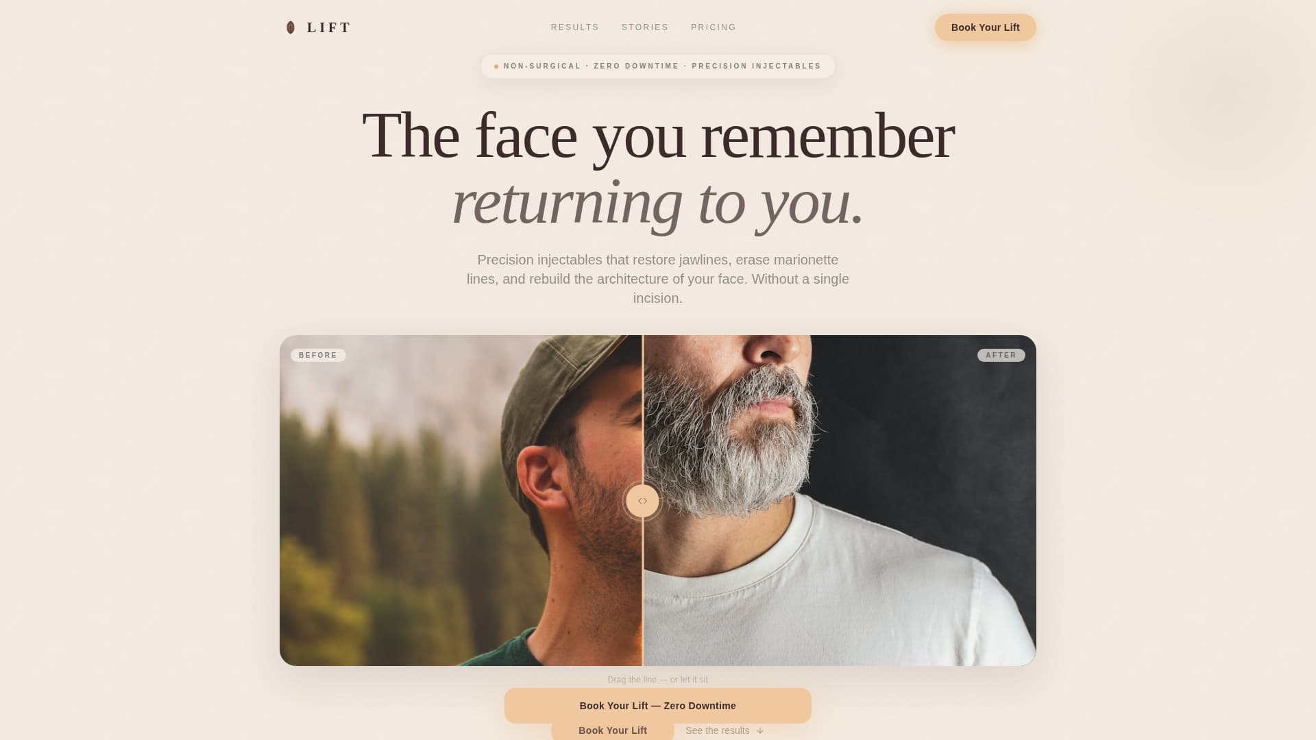 Lift - Transformative Facelift Landing Page Template