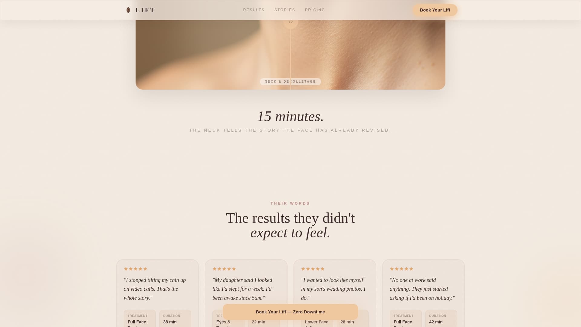 Lift - Transformative Facelift Landing Page Template