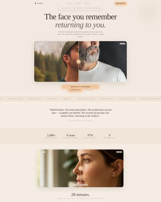 Lift - Transformative Facelift Landing Page Template