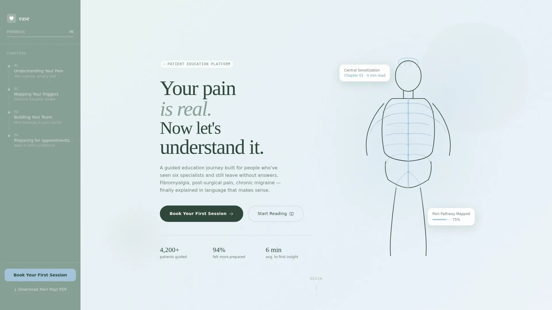 Chronic Pain Care Booking Website Template