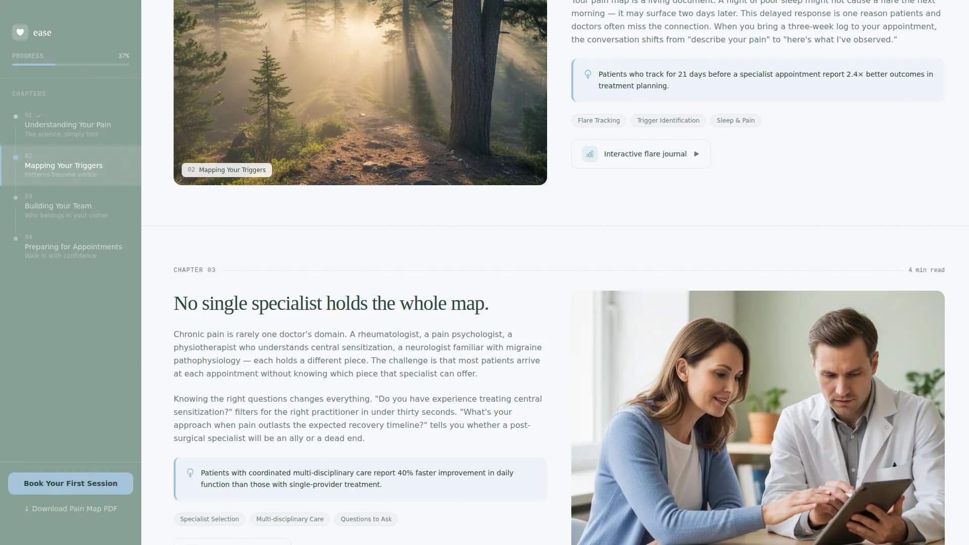Chronic Pain Care Booking Website Template