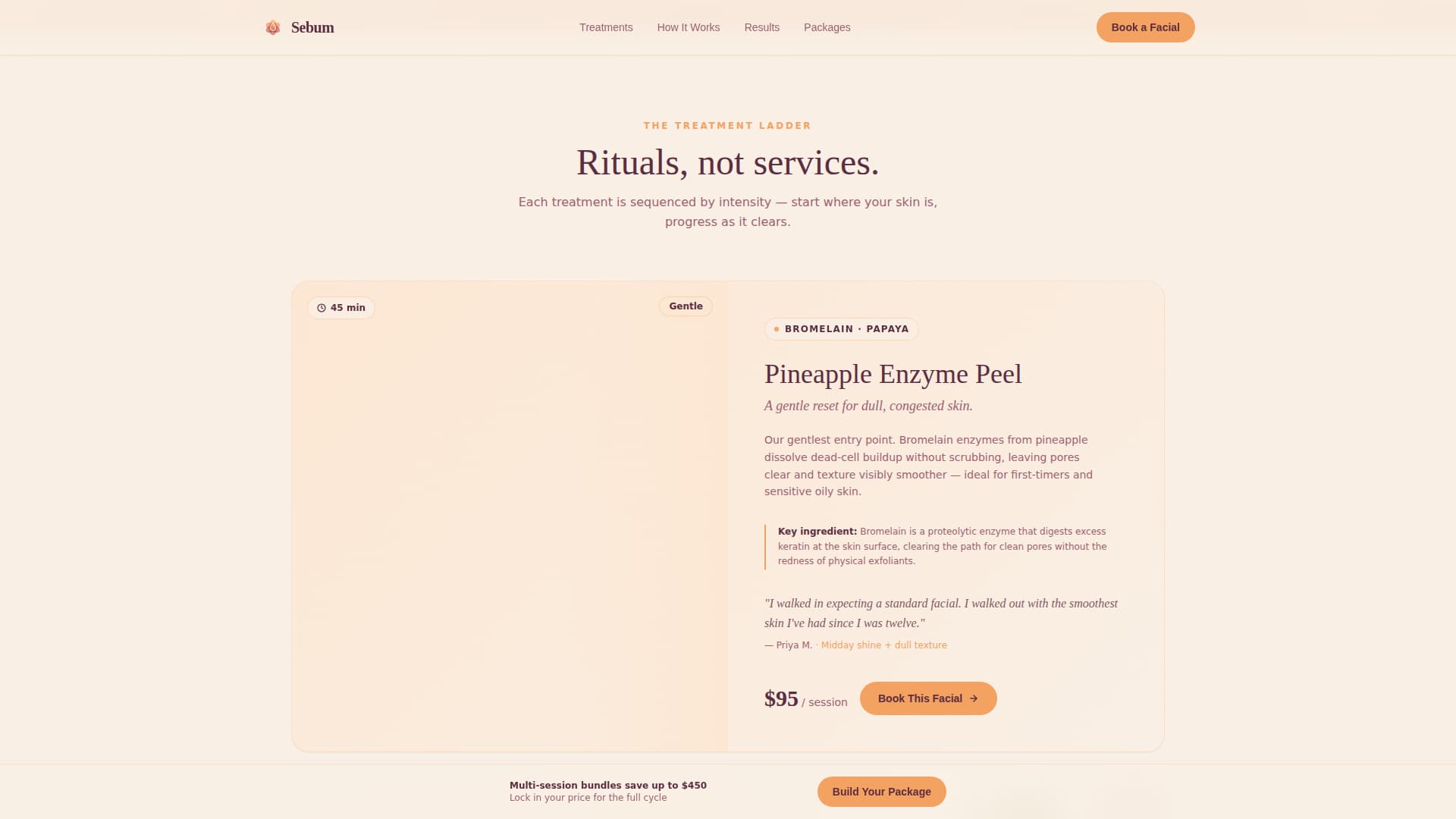 Sebum - Radiant Skincare Landing Page Template