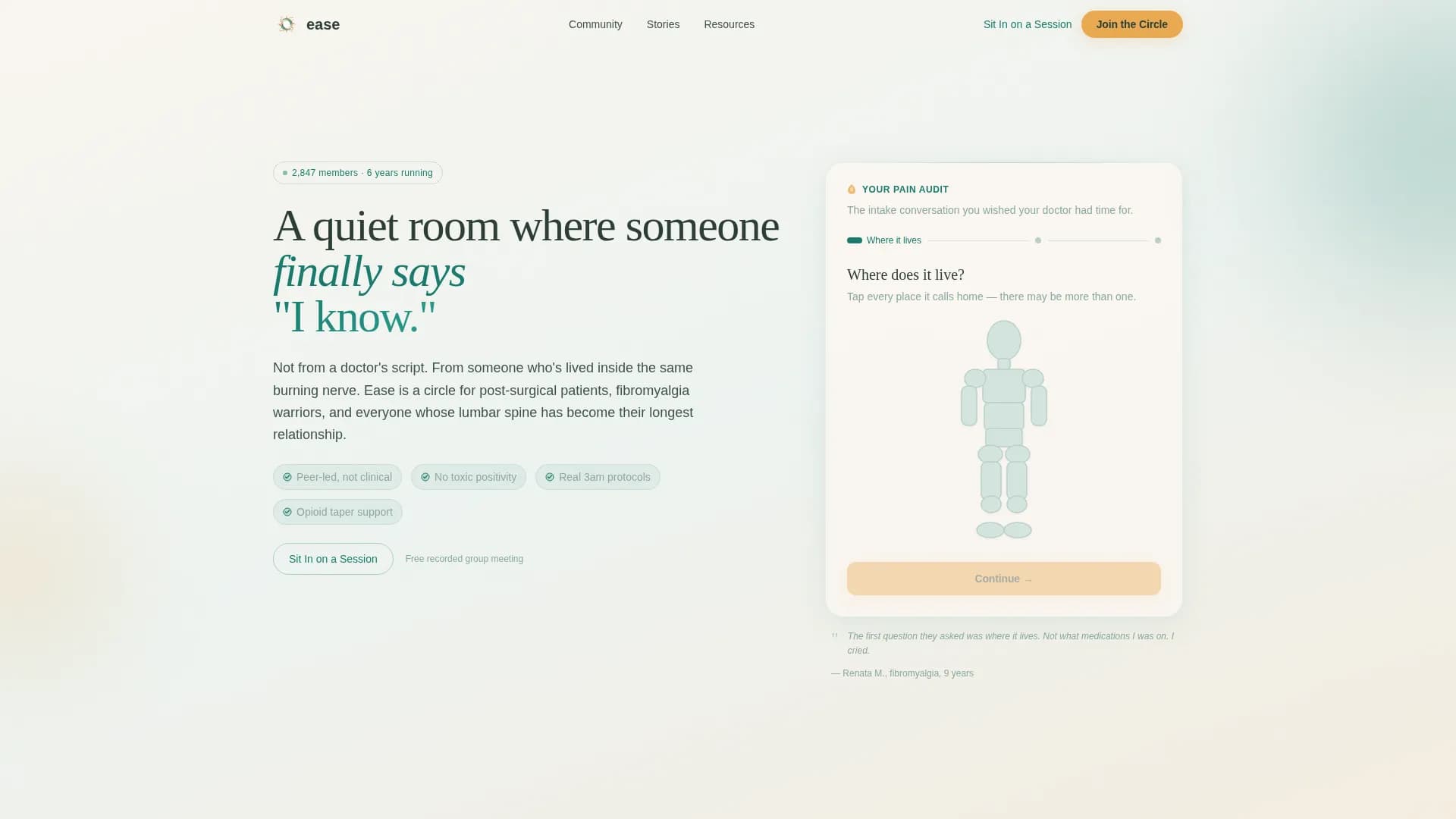 Ease - Support Community Landing page Template