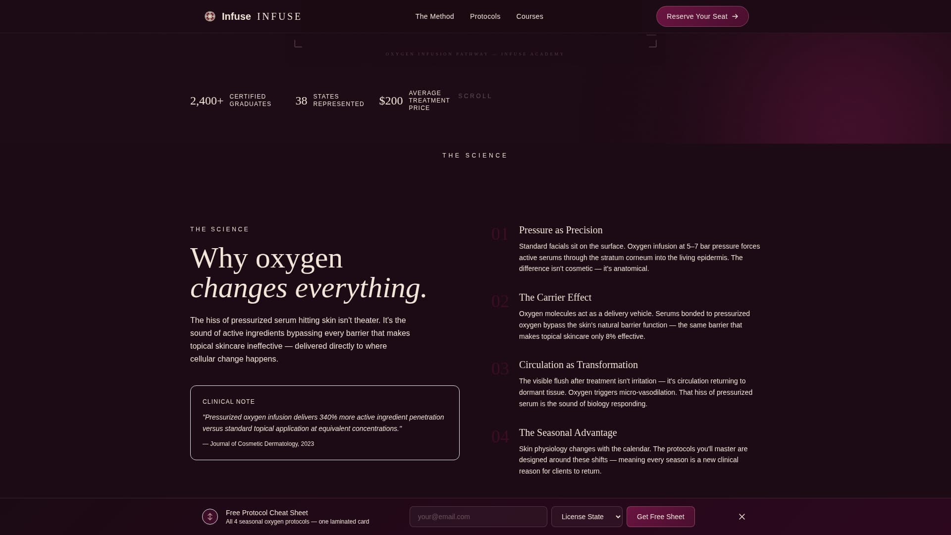 Infuse - Precision Esthetician Landing Page Template