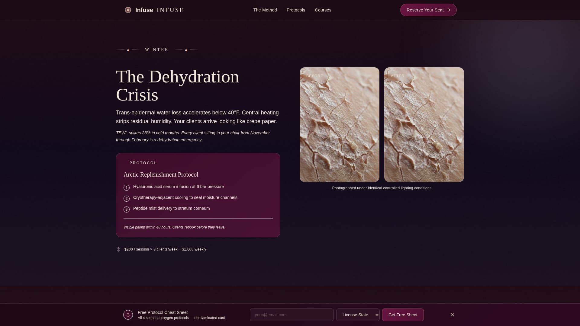 Infuse - Precision Esthetician Landing Page Template