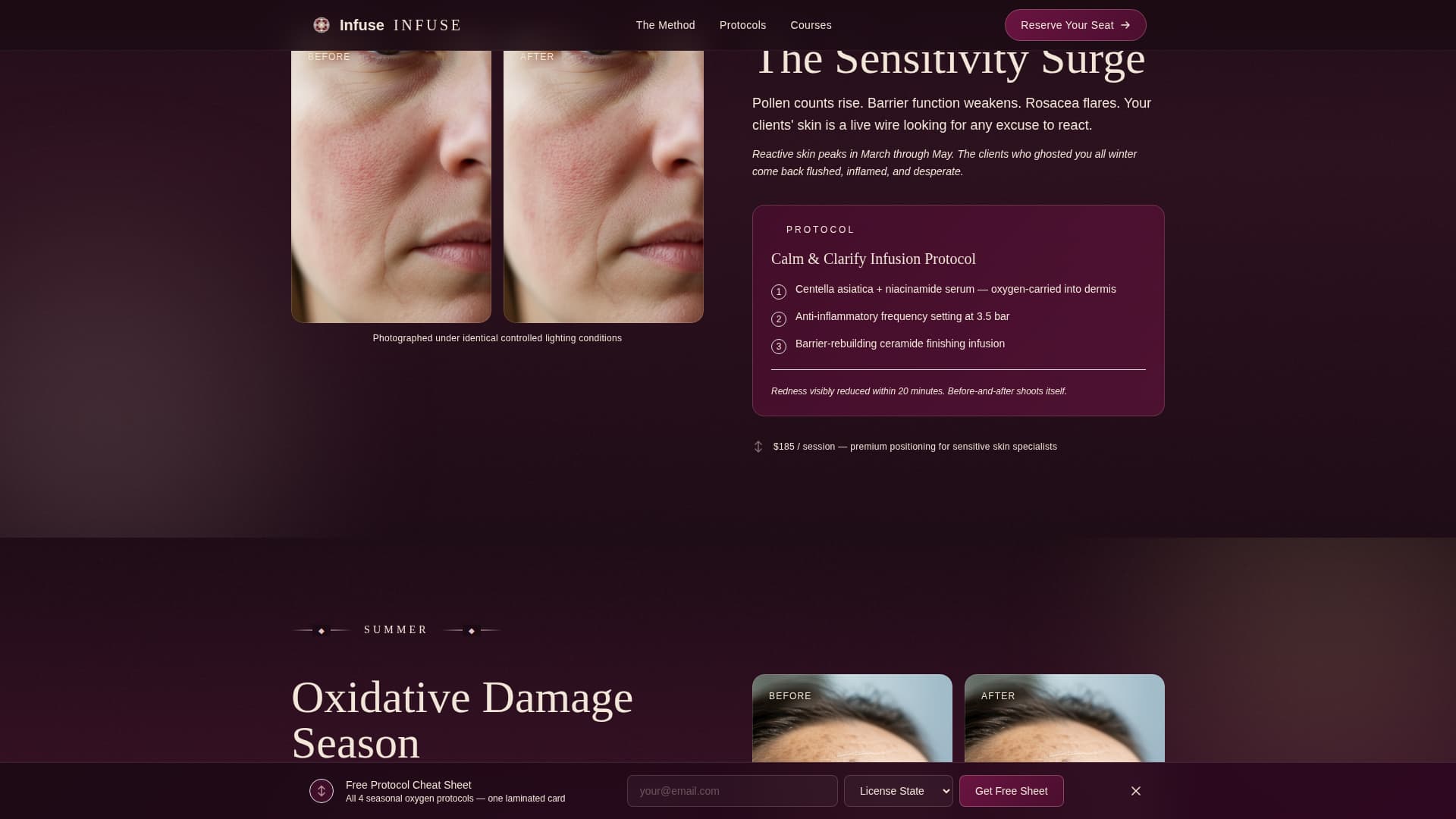 Infuse - Precision Esthetician Landing Page Template