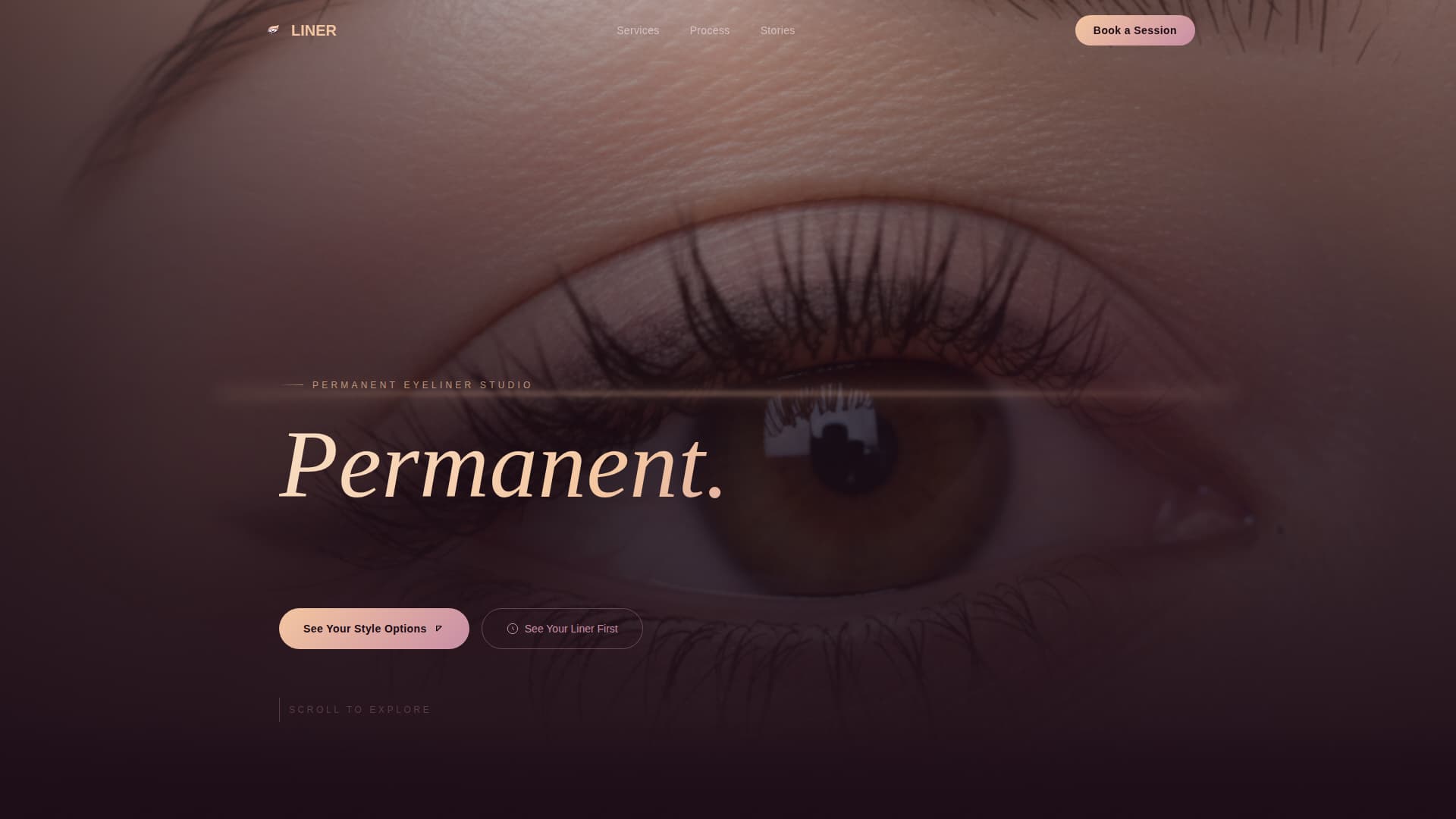 Liner - Luminous Eyeliner Landing Page Template
