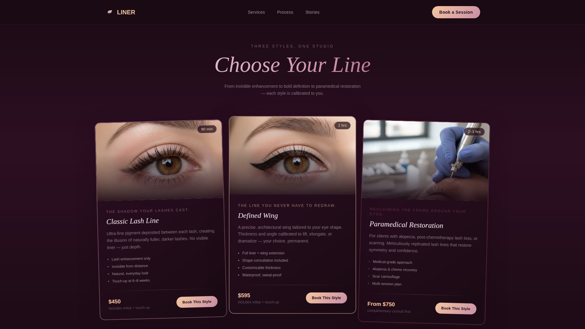 Liner - Luminous Eyeliner Landing Page Template