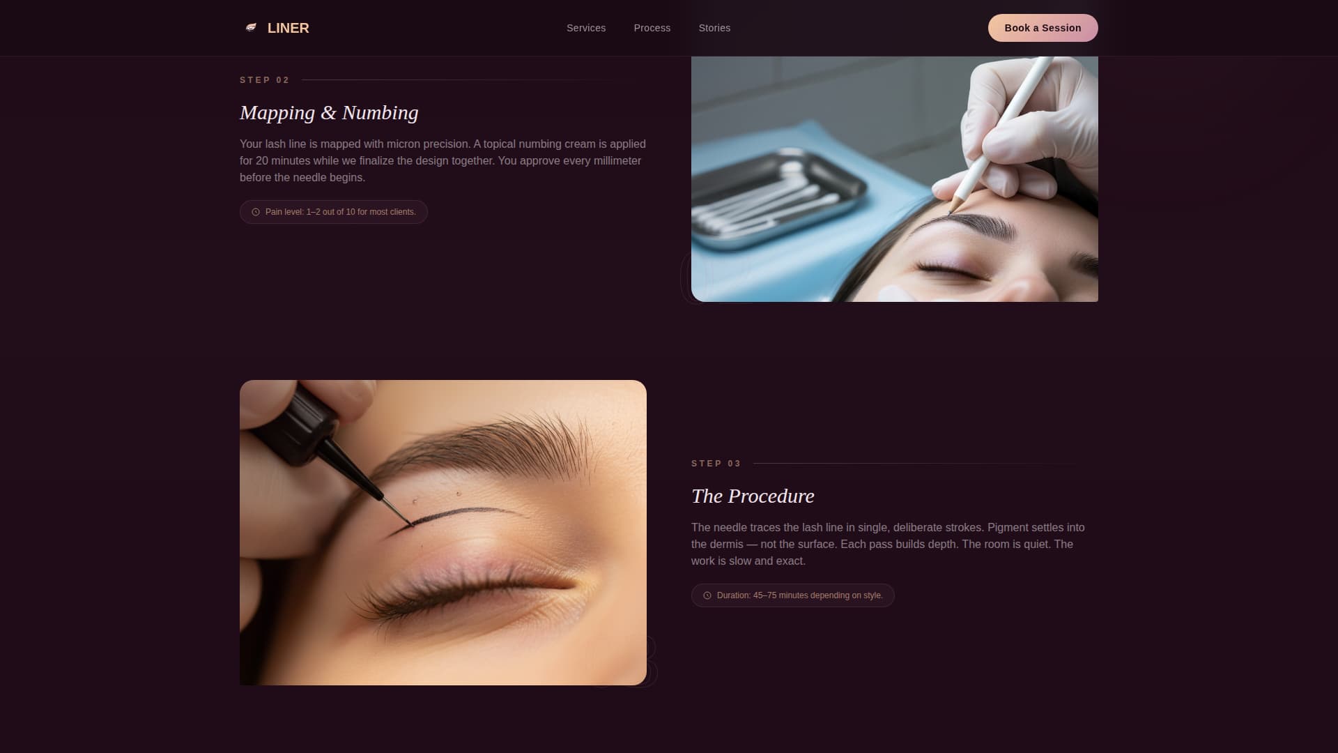 Liner - Luminous Eyeliner Landing Page Template
