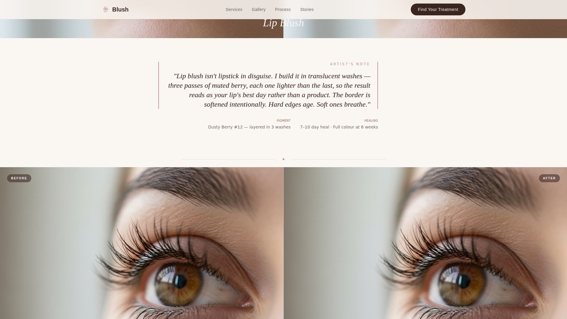 Blush - Artisan Permanentmakeup Landing Page Template