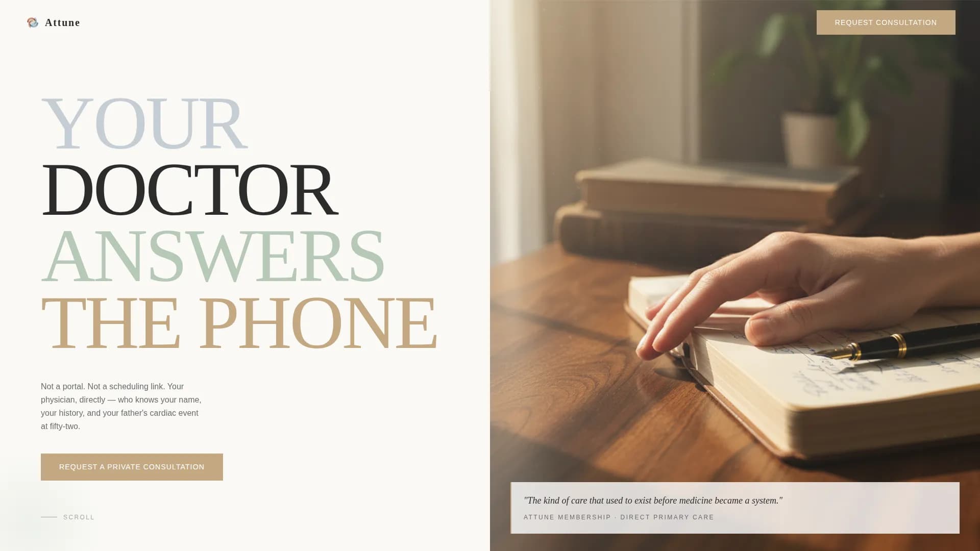 Attune - Concierge Medicine Landing page Template