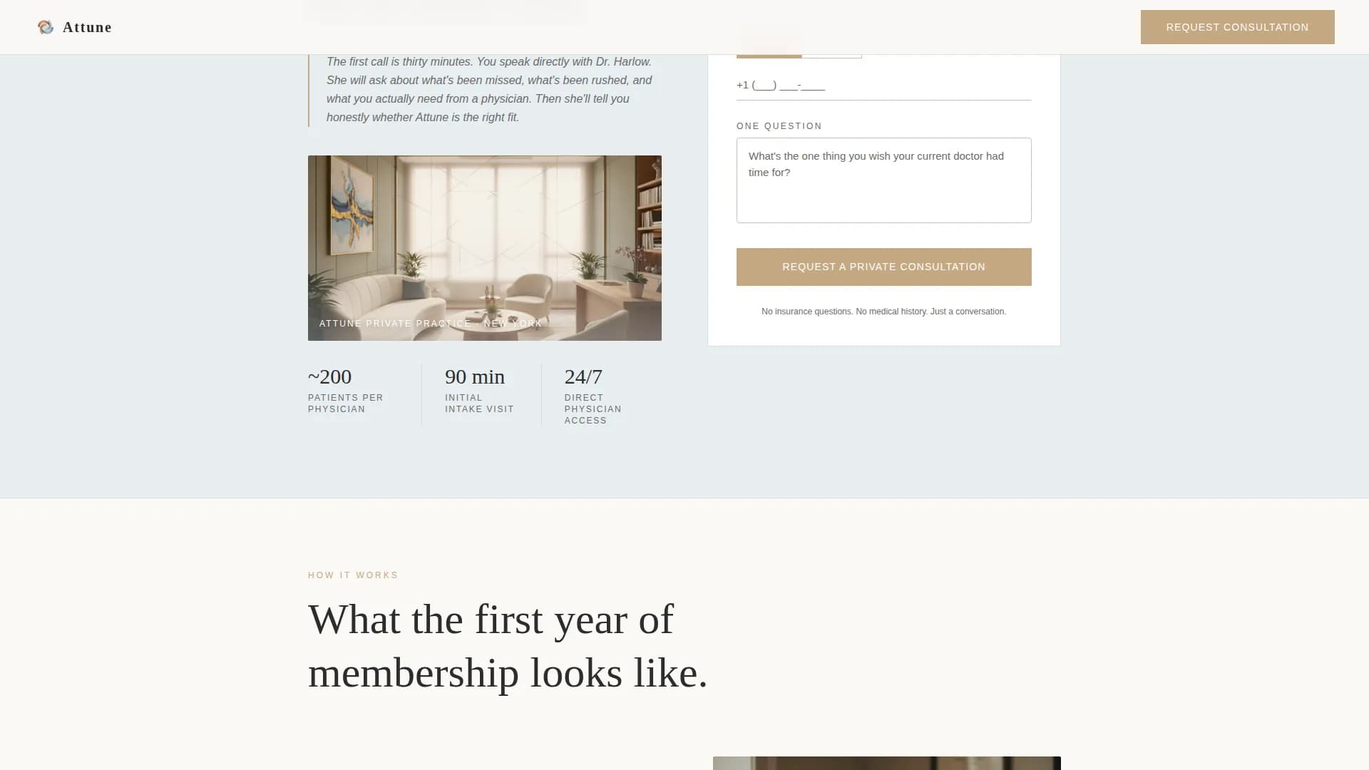 Attune - Concierge Medicine Landing page Template