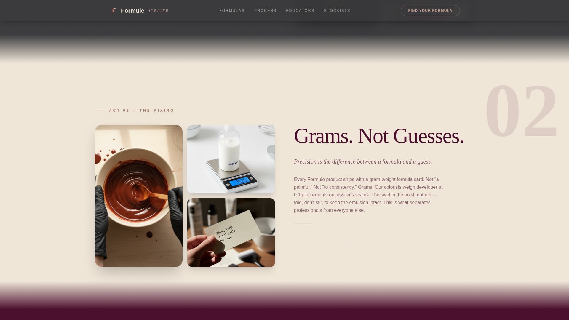 Formule - Artisan Salon Landing Page Template