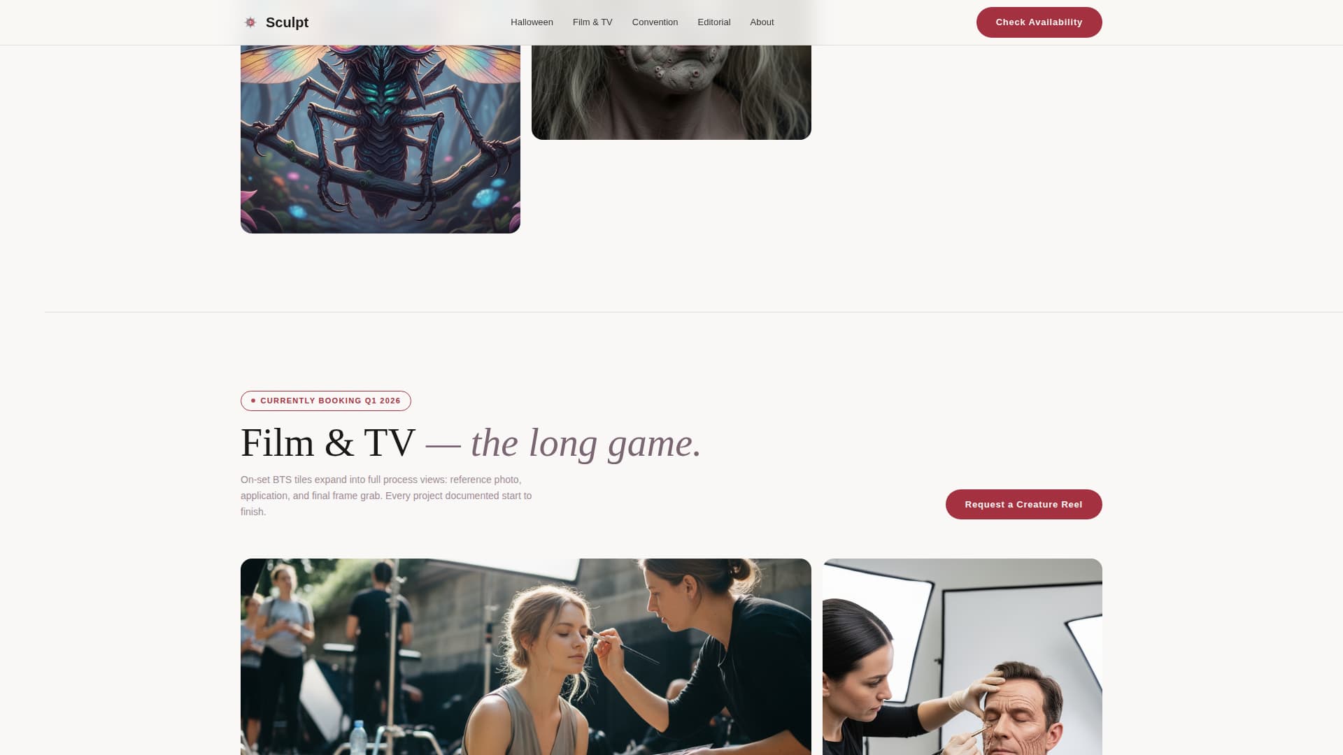 Sculpt - Transformative Sfxmakeup Landing Page Template