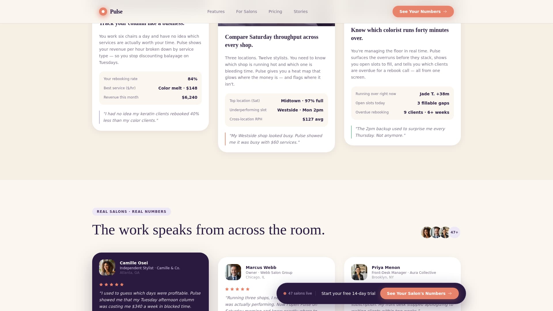 Pulse - Effortless Salon Landing Page Template