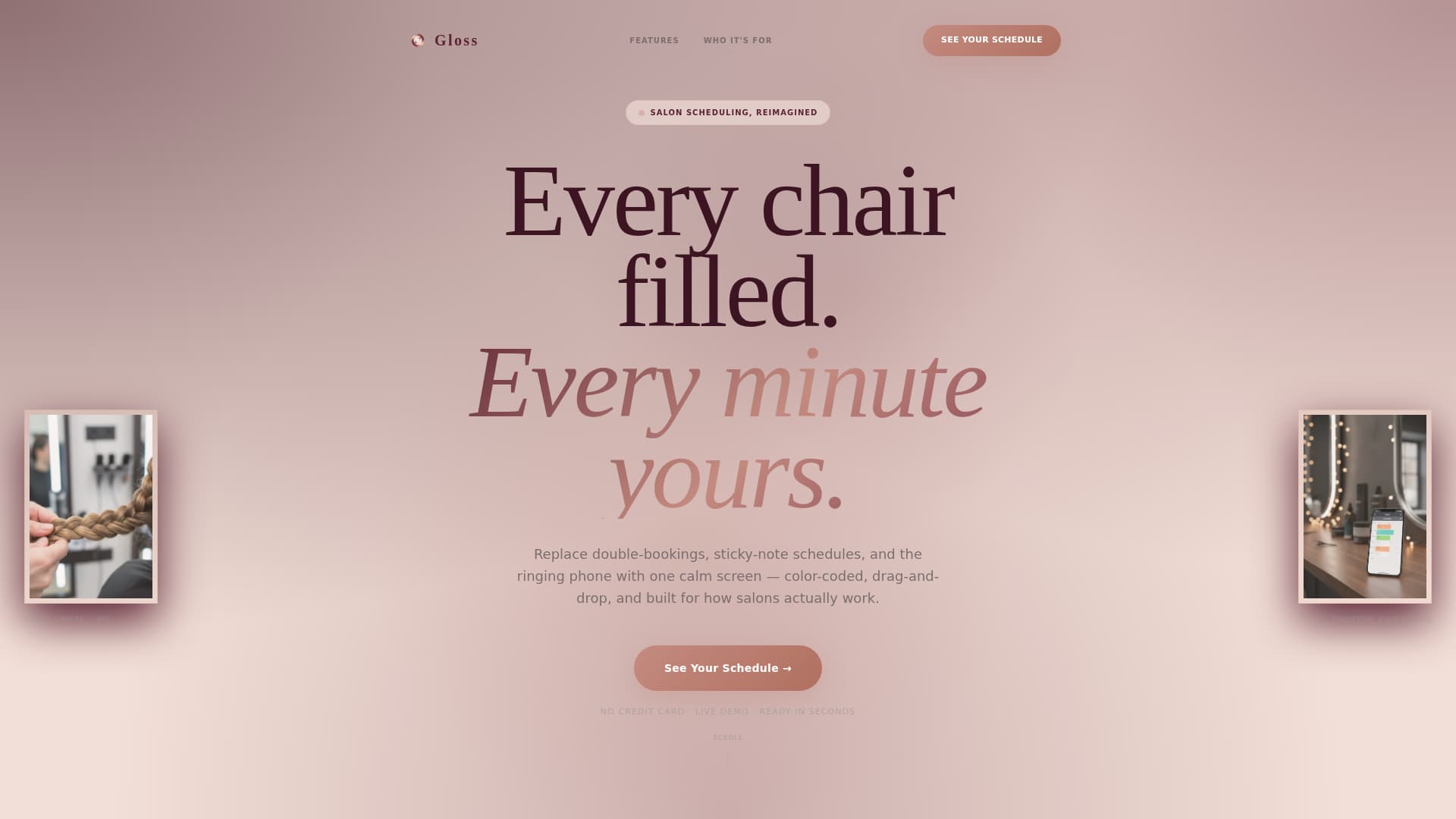 Gloss - Elegant Salon Landing Page Template