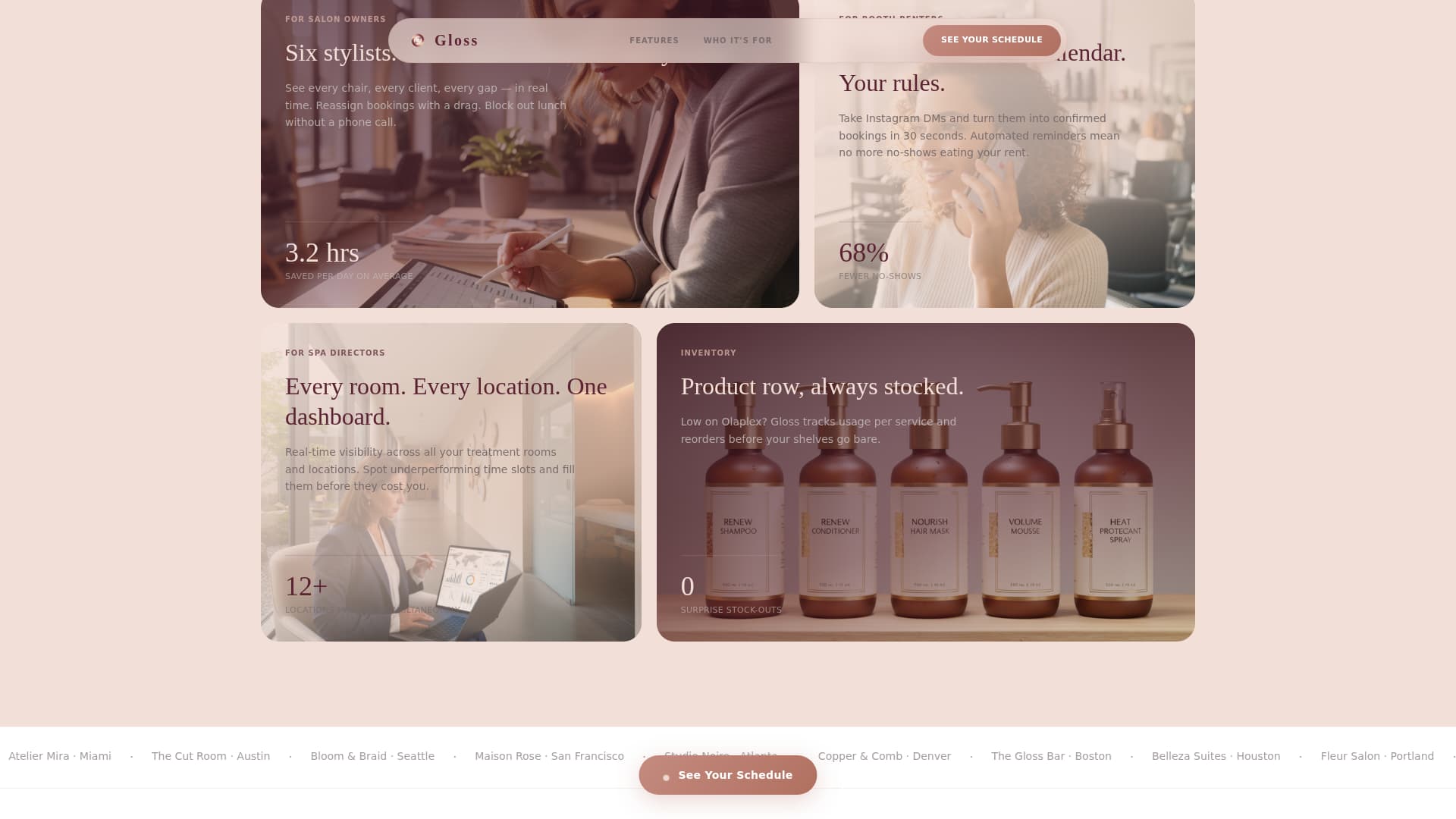 Gloss - Elegant Salon Landing Page Template