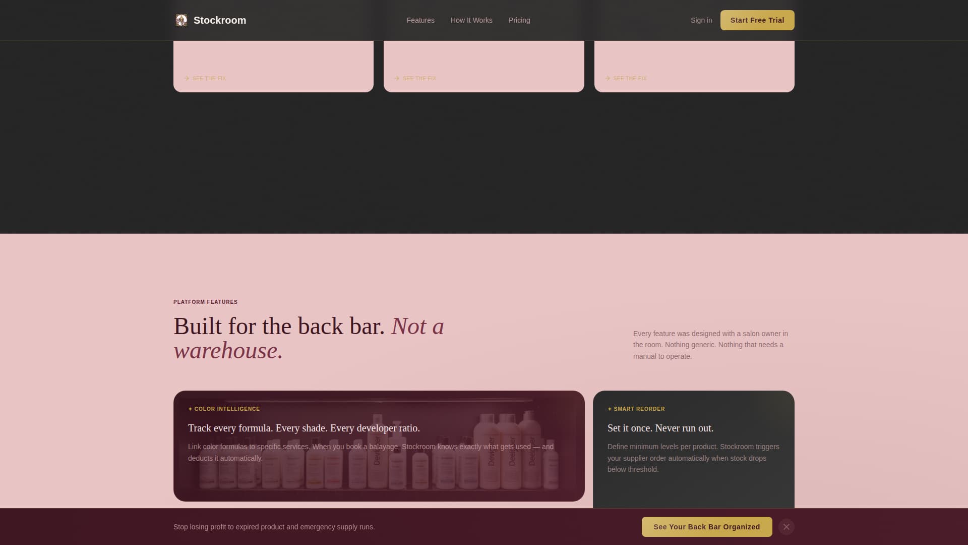 Stockroom - Effortless Salon Landing Page Template